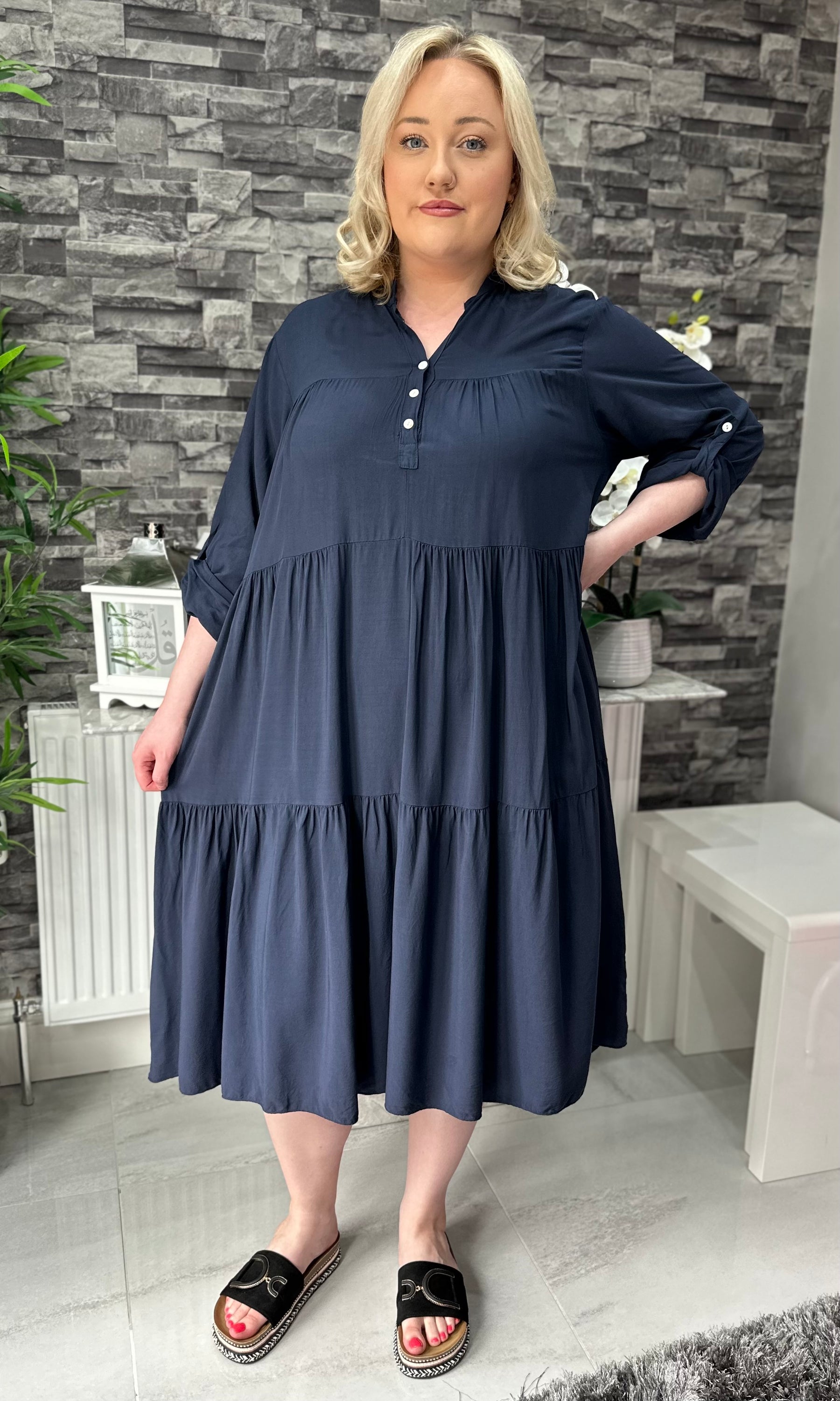 Made In Italy Erin Tiered Frill Dress