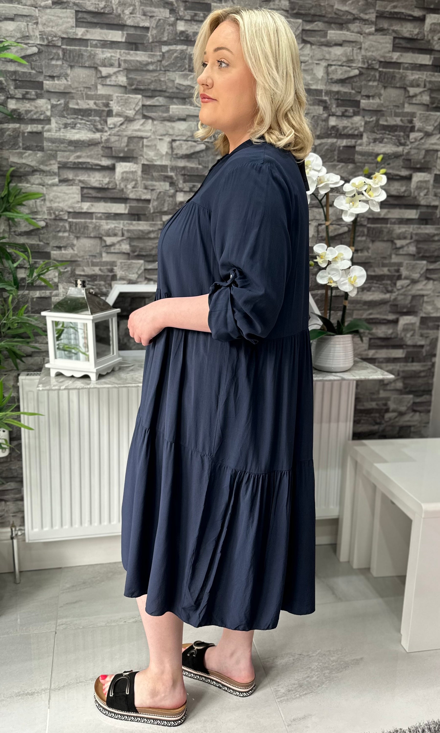 Made In Italy Erin Tiered Frill Dress