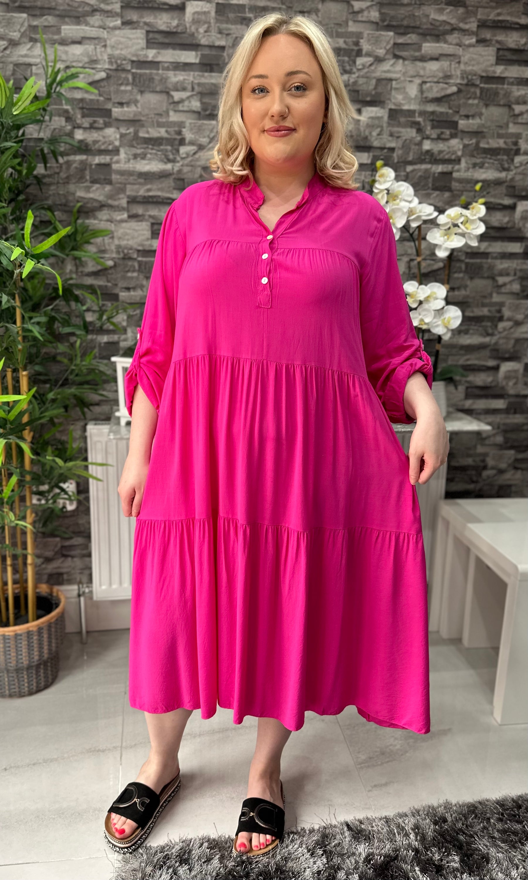 Made In Italy Erin Tiered Frill Dress