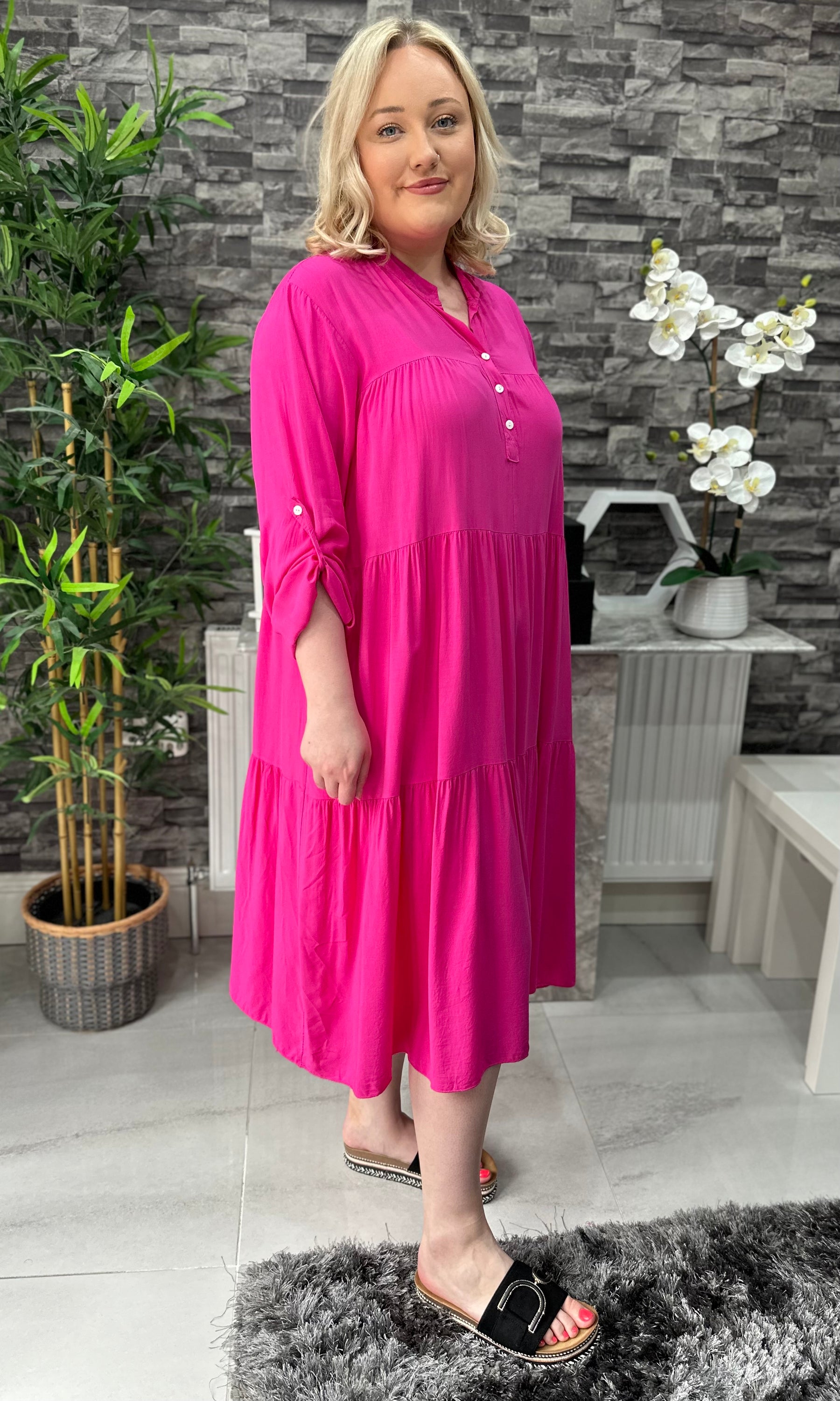 Made In Italy Erin Tiered Frill Dress