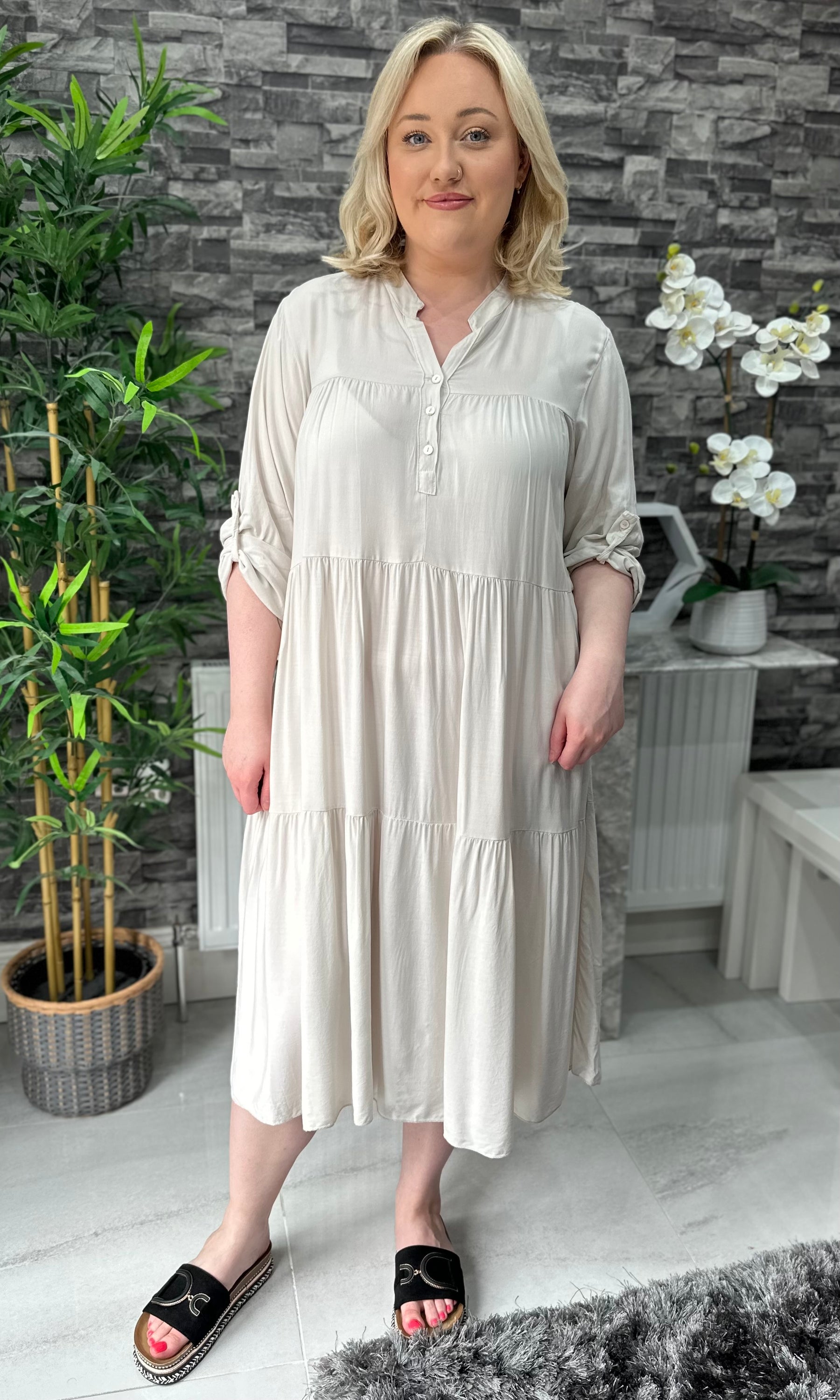Made In Italy Erin Tiered Frill Dress