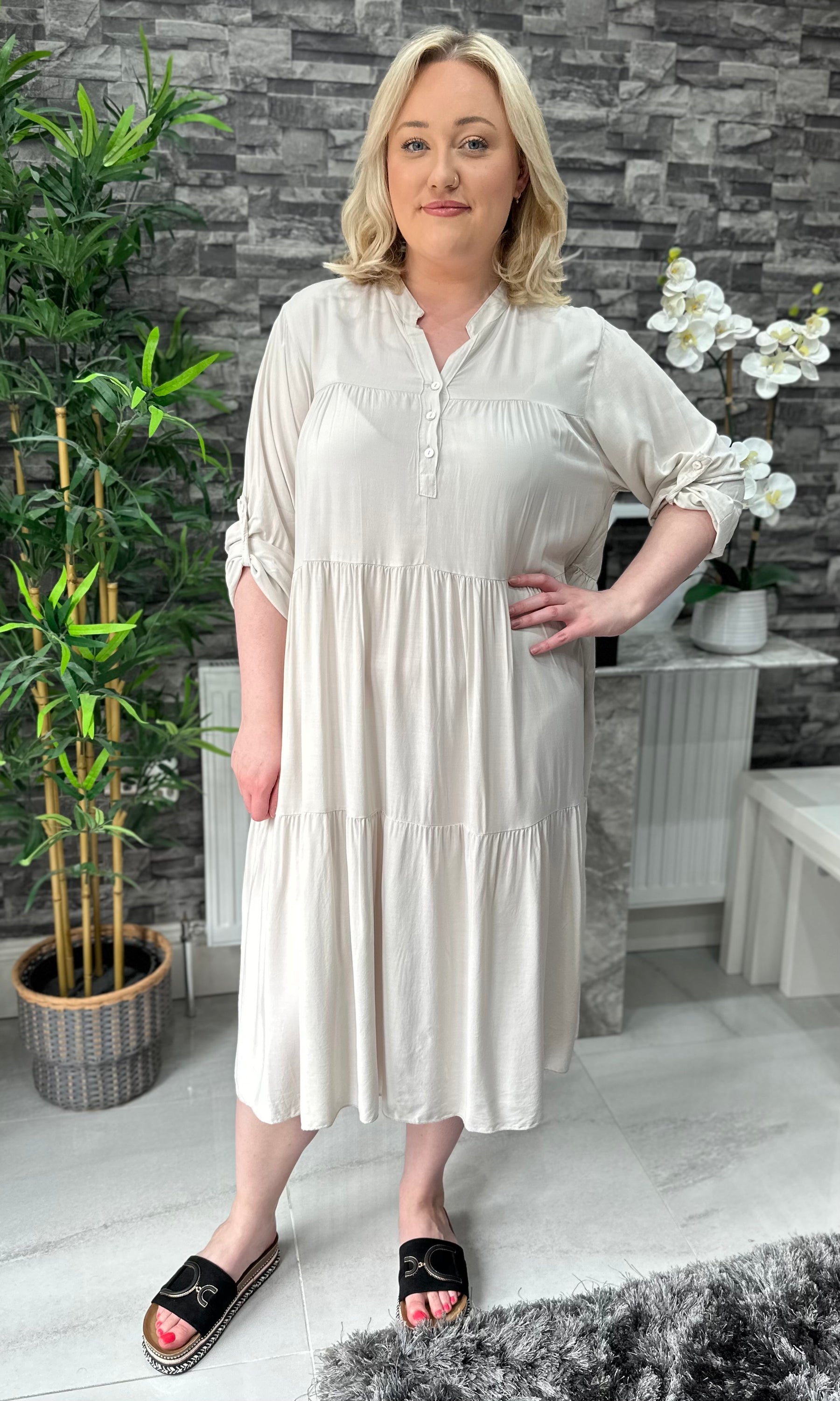 Made In Italy Erin Tiered Frill Dress