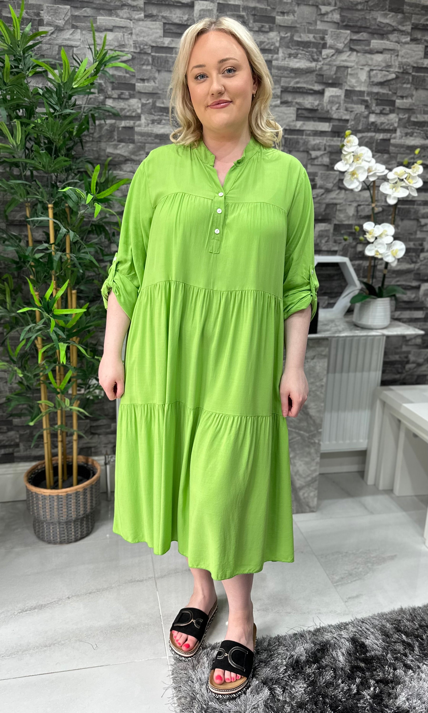 Made In Italy Erin Tiered Frill Dress