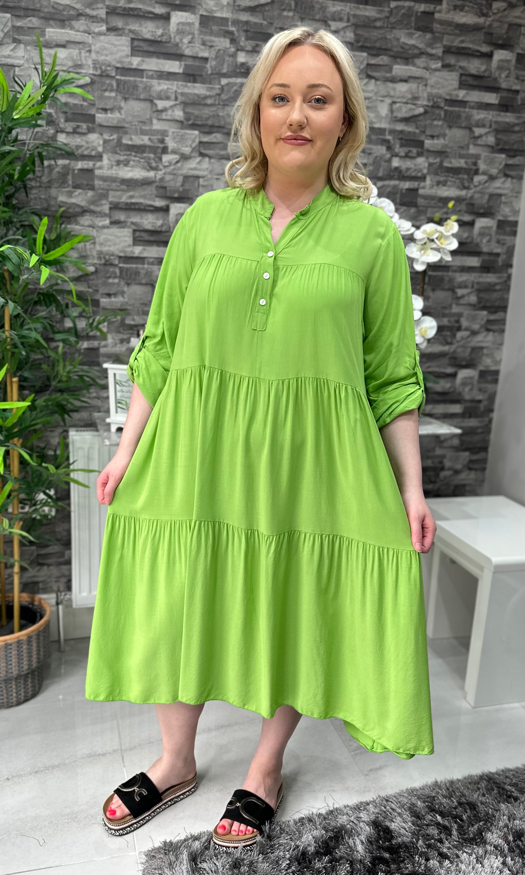 Made In Italy Erin Tiered Frill Dress