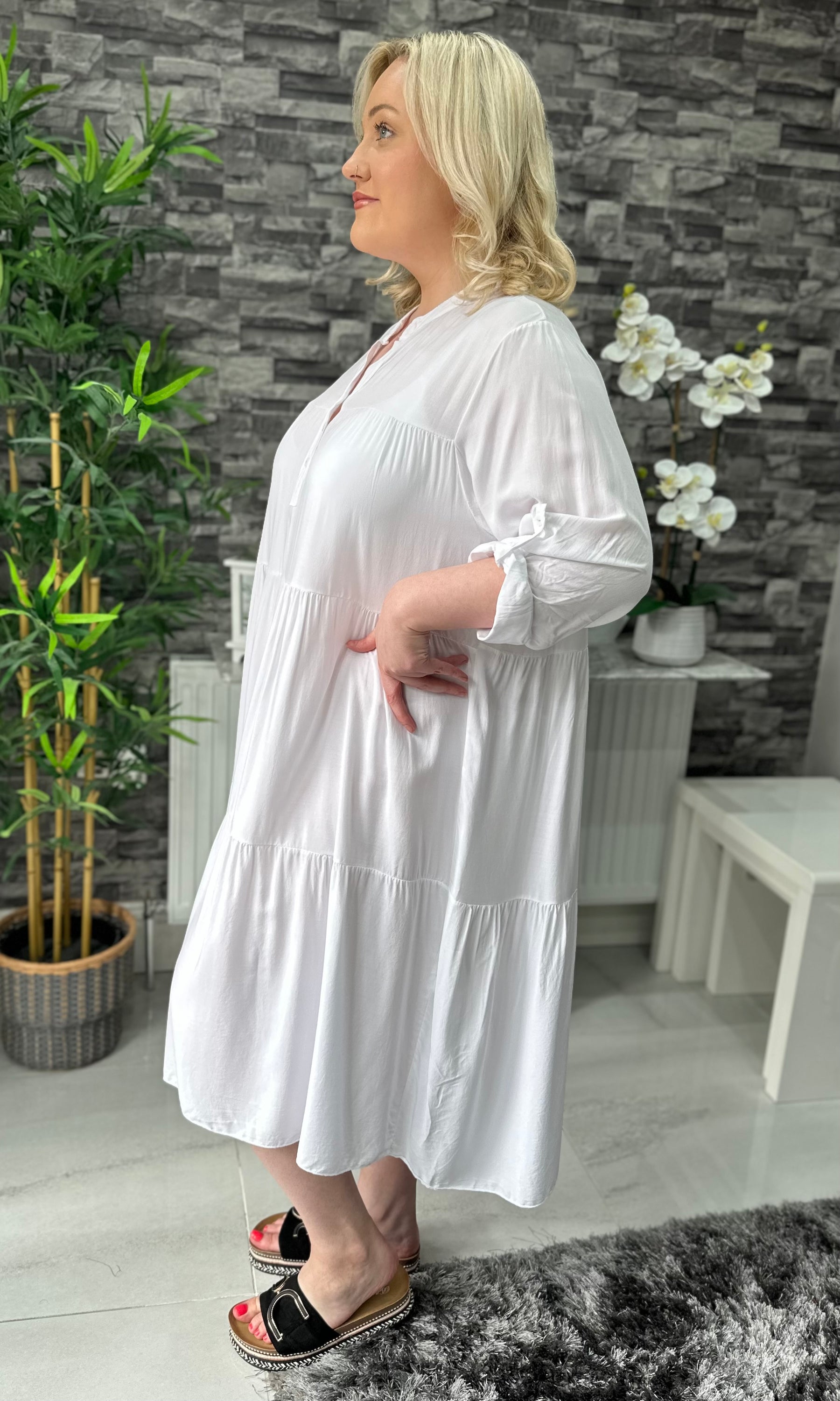 Made In Italy Erin Tiered Frill Dress
