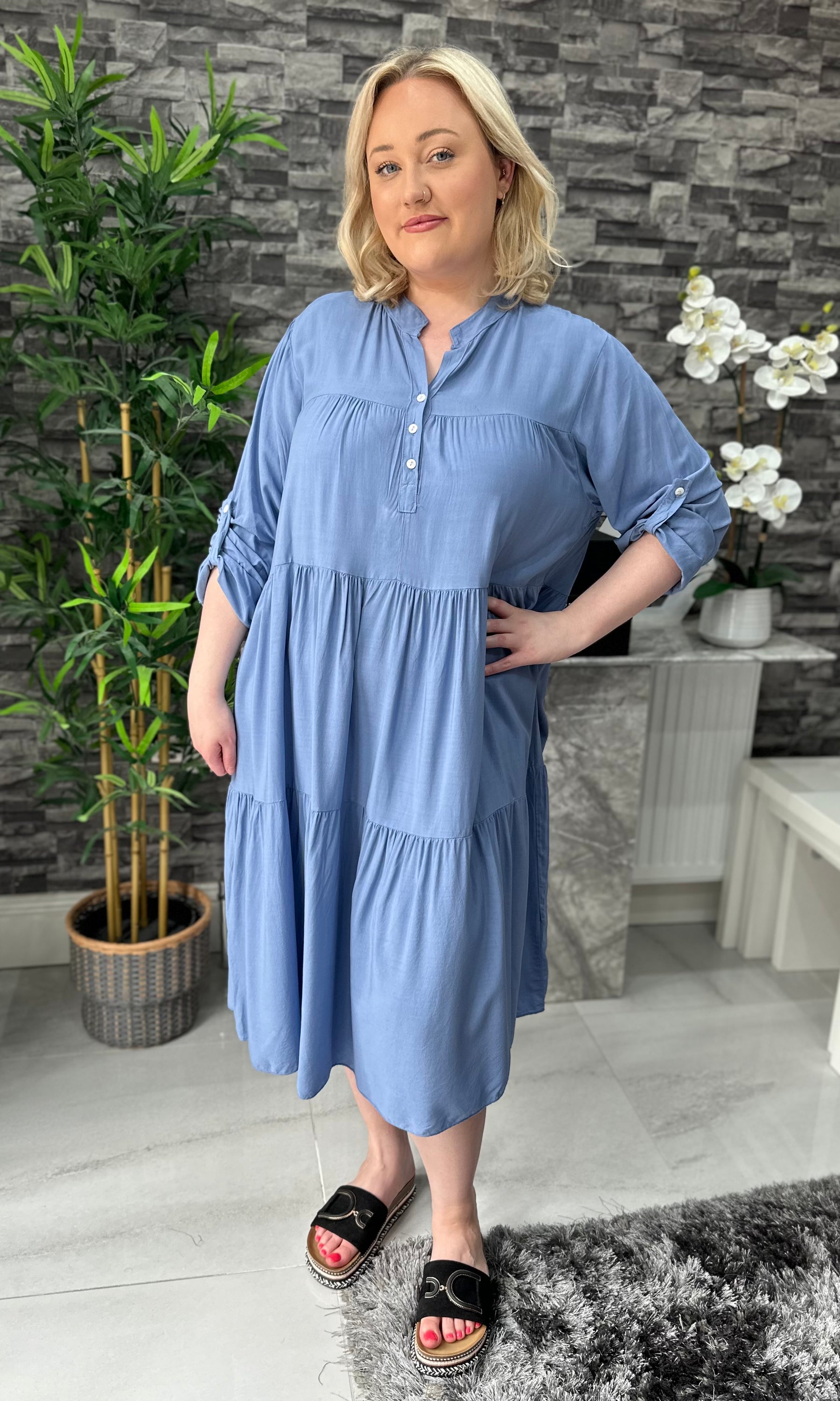 Made In Italy Erin Tiered Frill Dress
