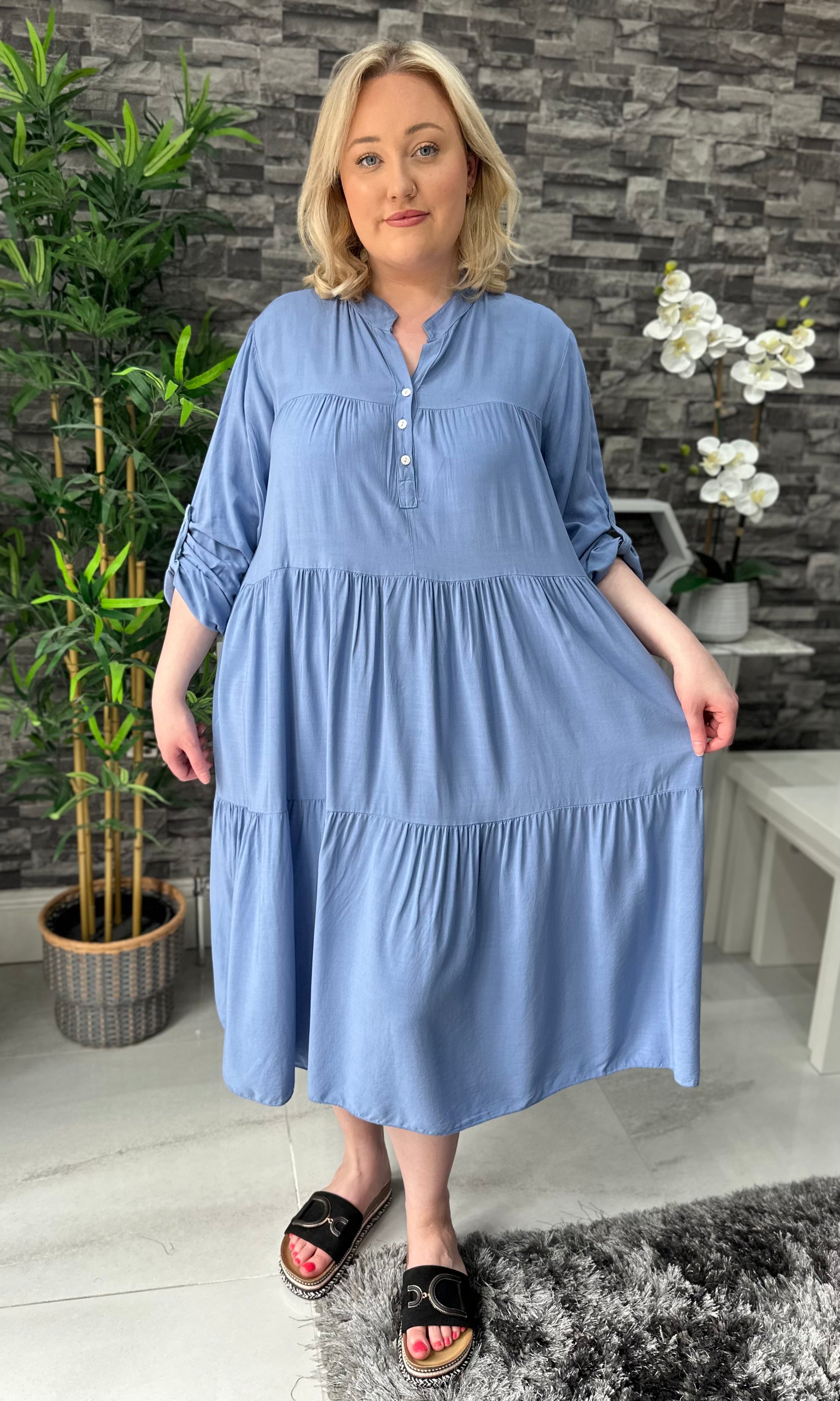 Made In Italy Erin Tiered Frill Dress