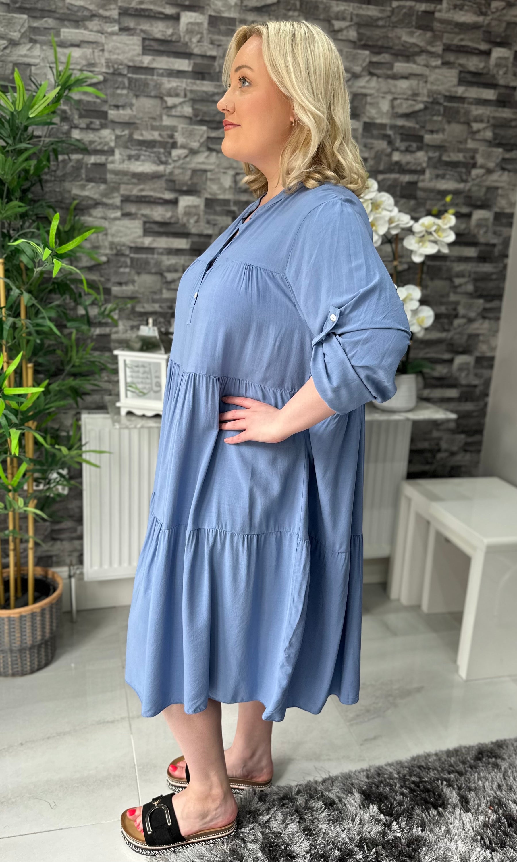 Made In Italy Erin Tiered Frill Dress