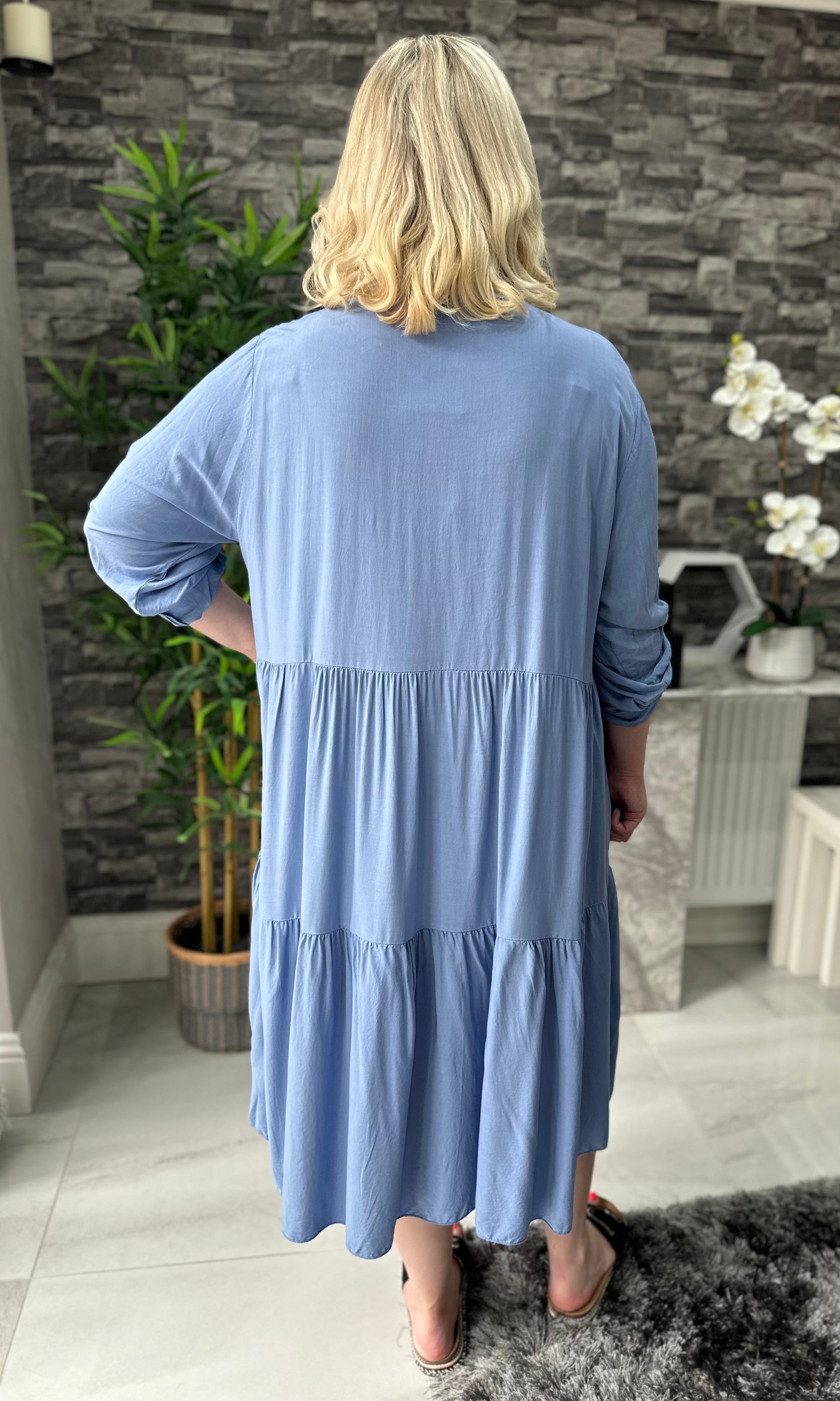Made In Italy Erin Tiered Frill Dress