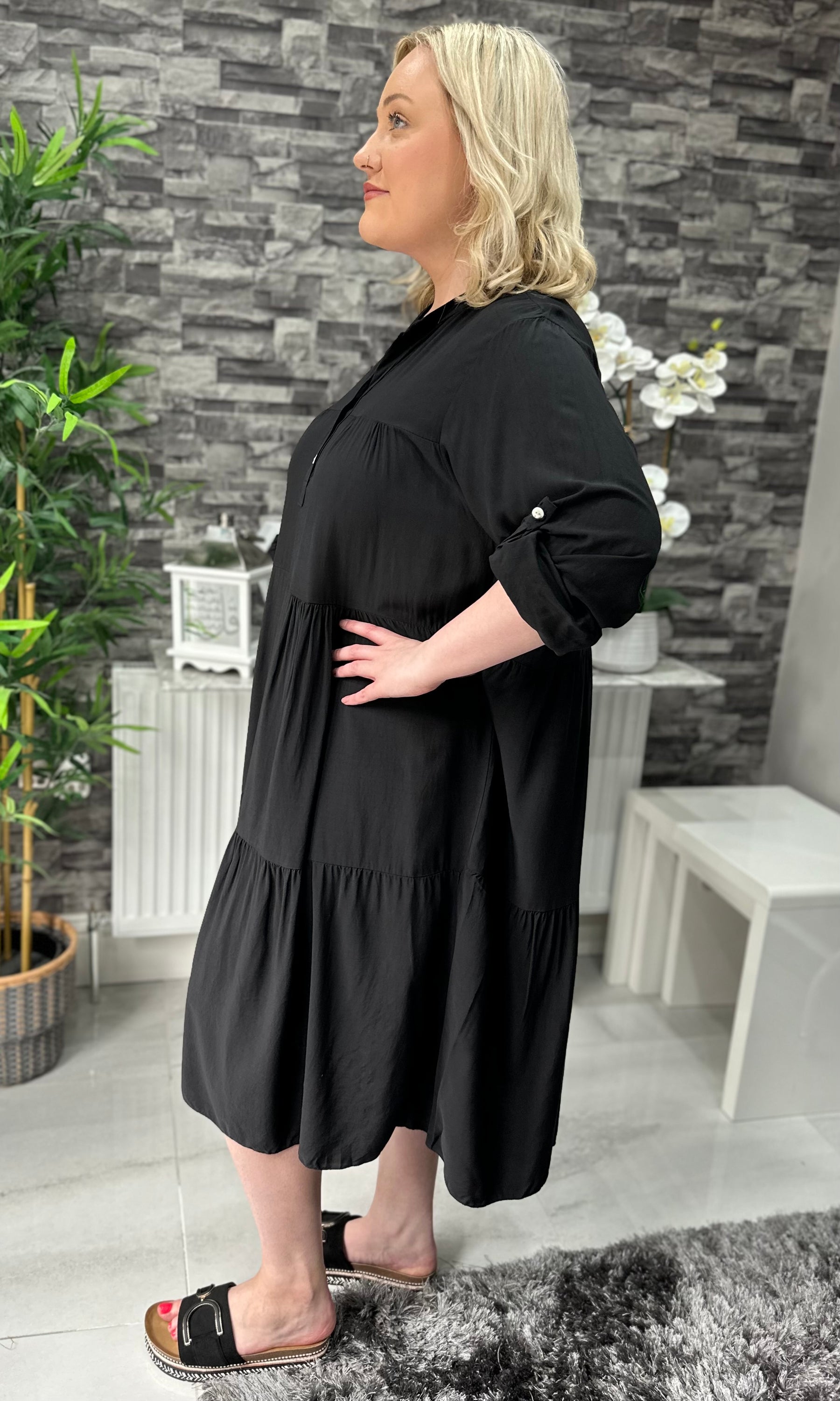 Made In Italy Erin Tiered Frill Dress