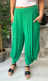 Made In Italy Kiera Harem Pants - Emerald Green