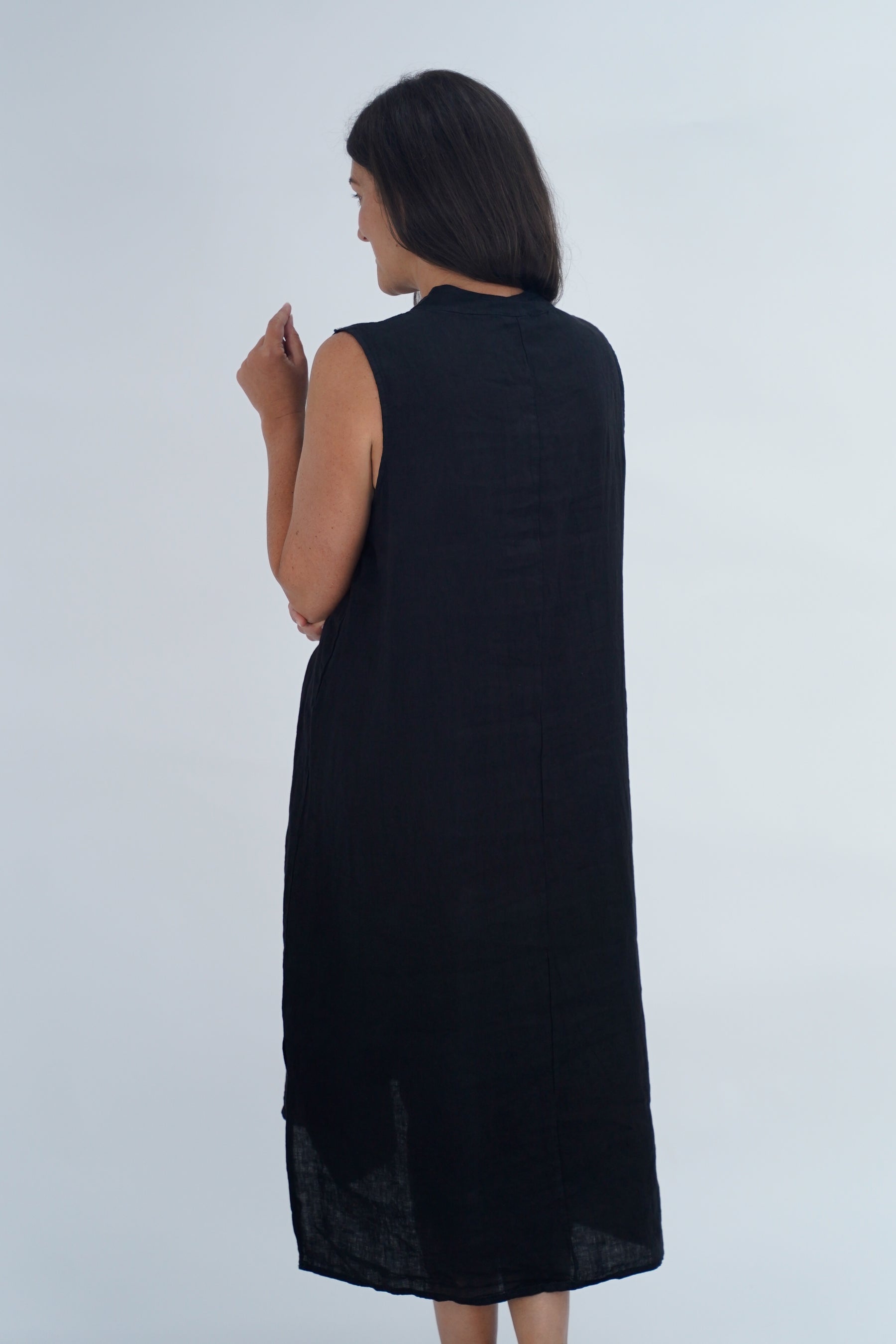 Made In Italy Esme Embroidered Linen Dress