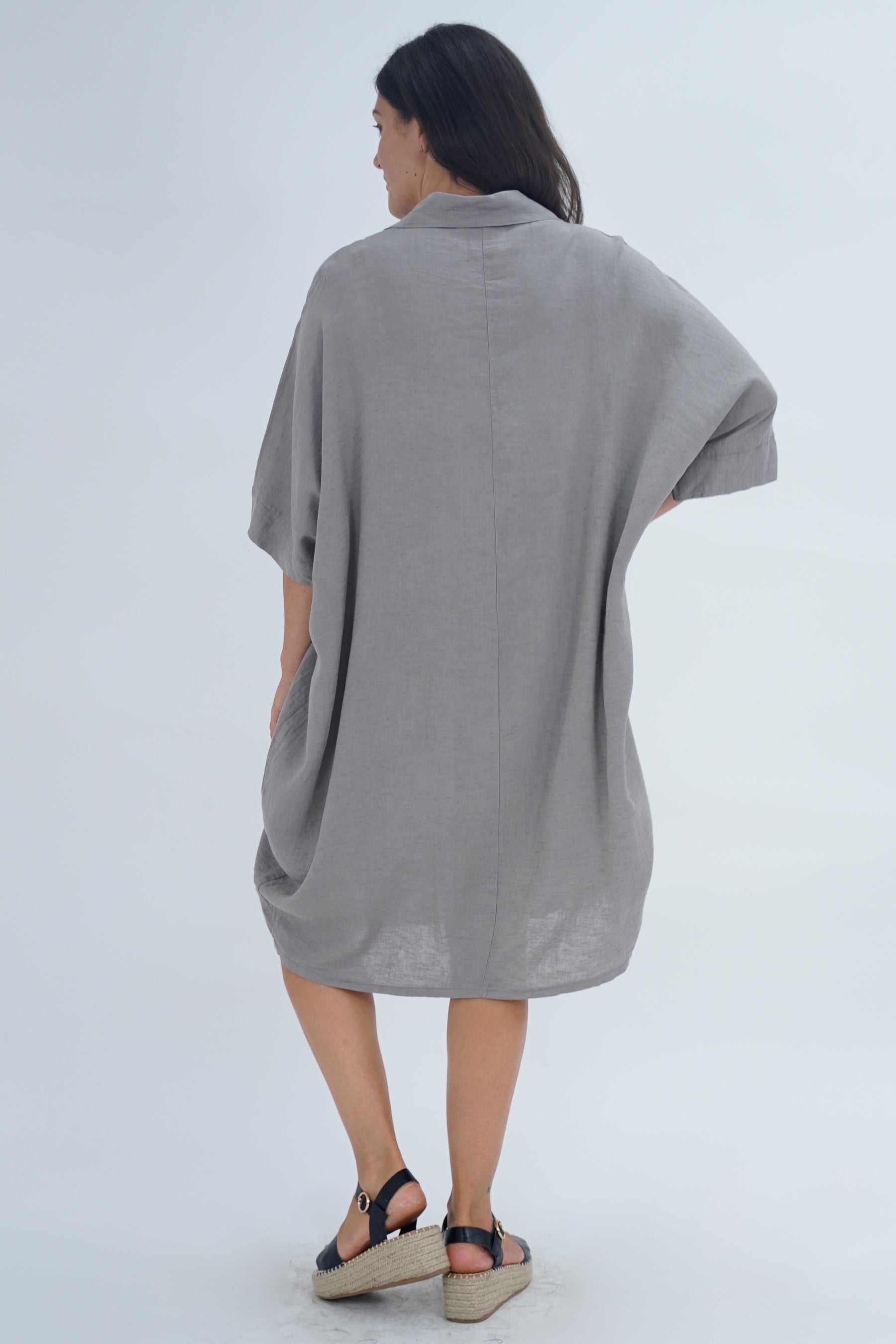 Made In Italy Verona Linen Pocket Dress