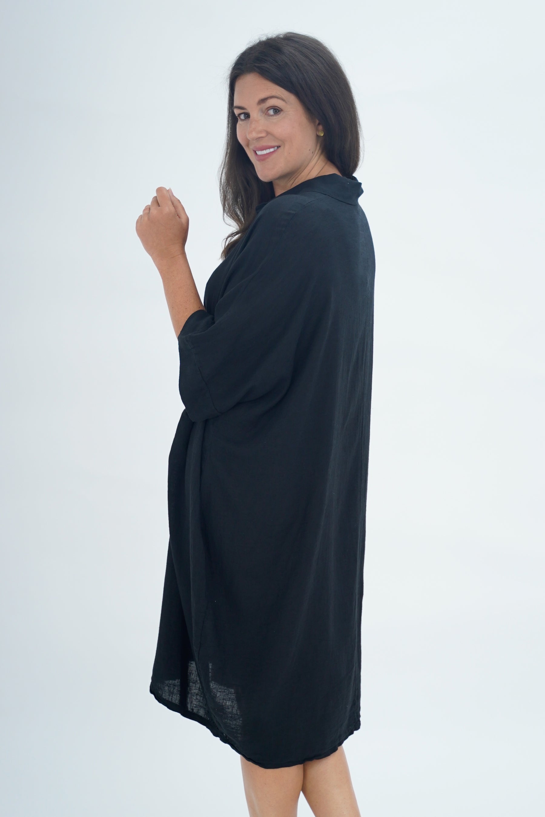 Made In Italy Verona Linen Pocket Dress
