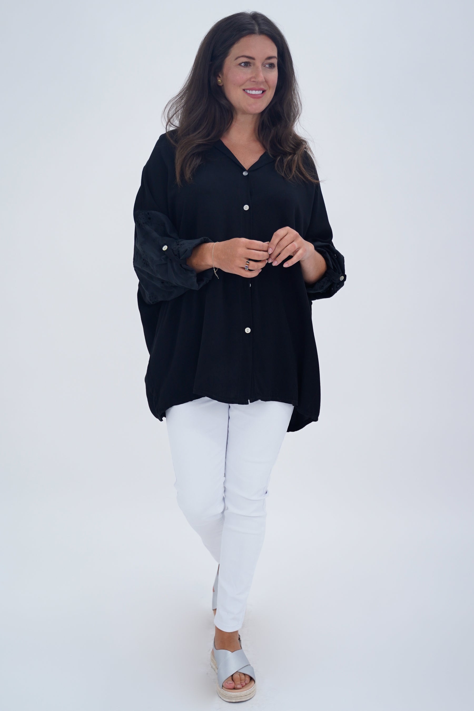 Made In Italy Turin Crotchet Blouse Top