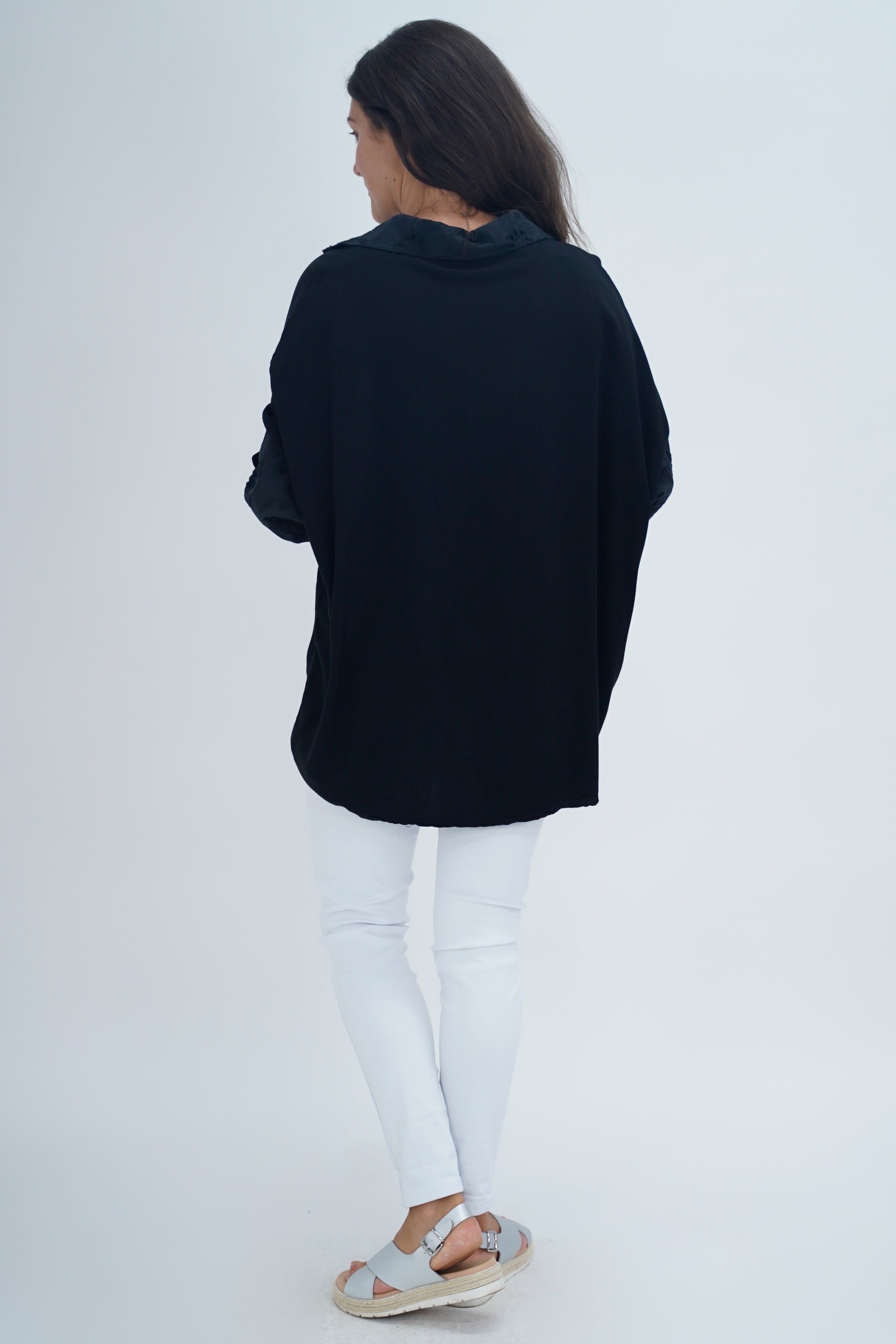Made In Italy Turin Crotchet Blouse Top