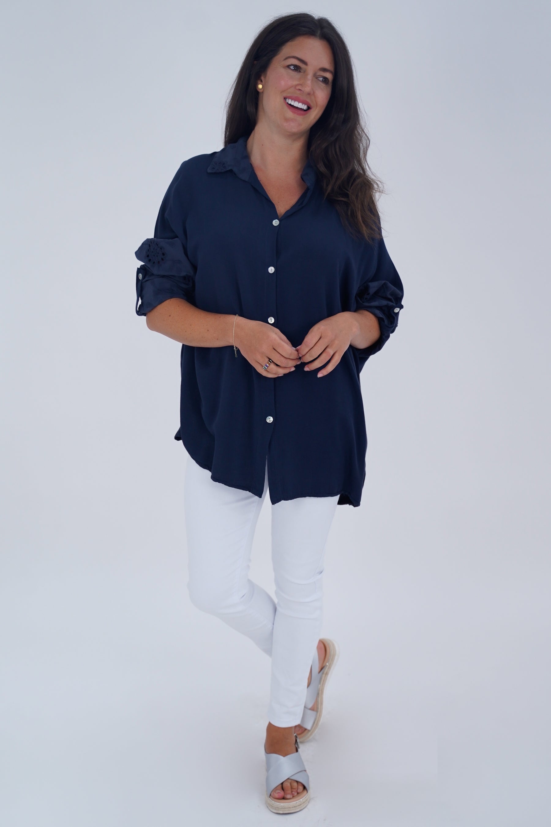 Made In Italy Turin Crotchet Blouse Top