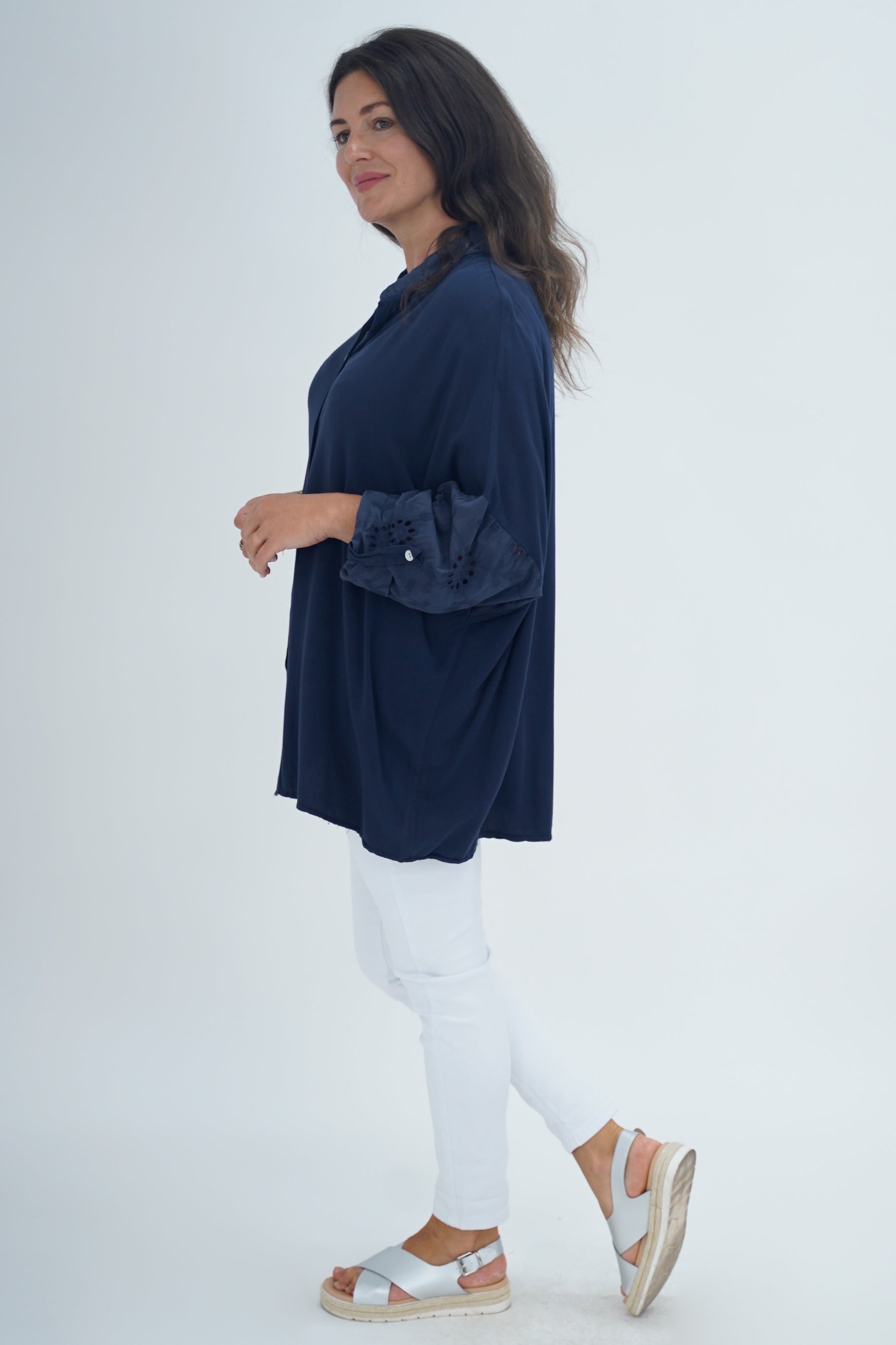 Made In Italy Turin Crotchet Blouse Top