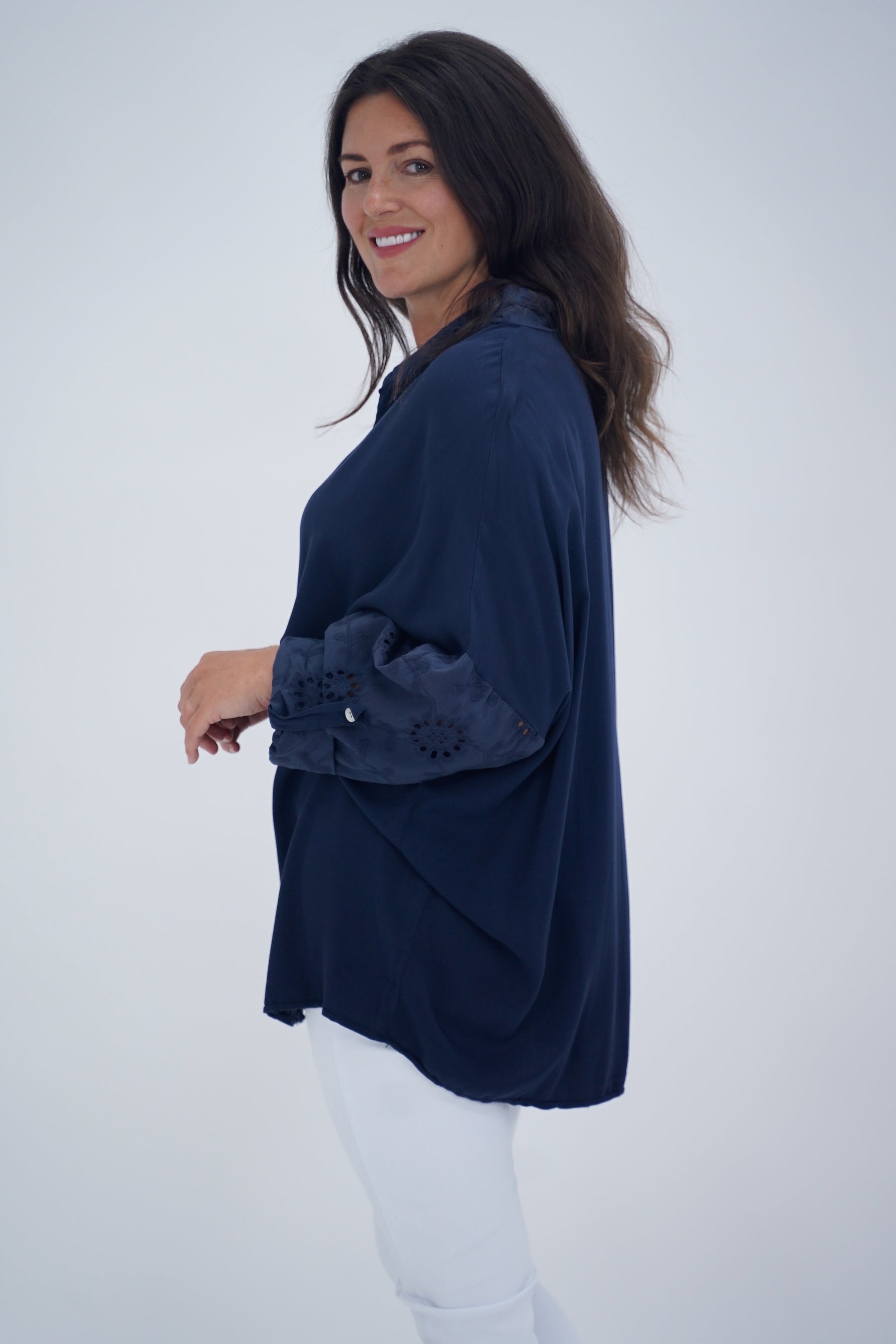 Made In Italy Turin Crotchet Blouse Top
