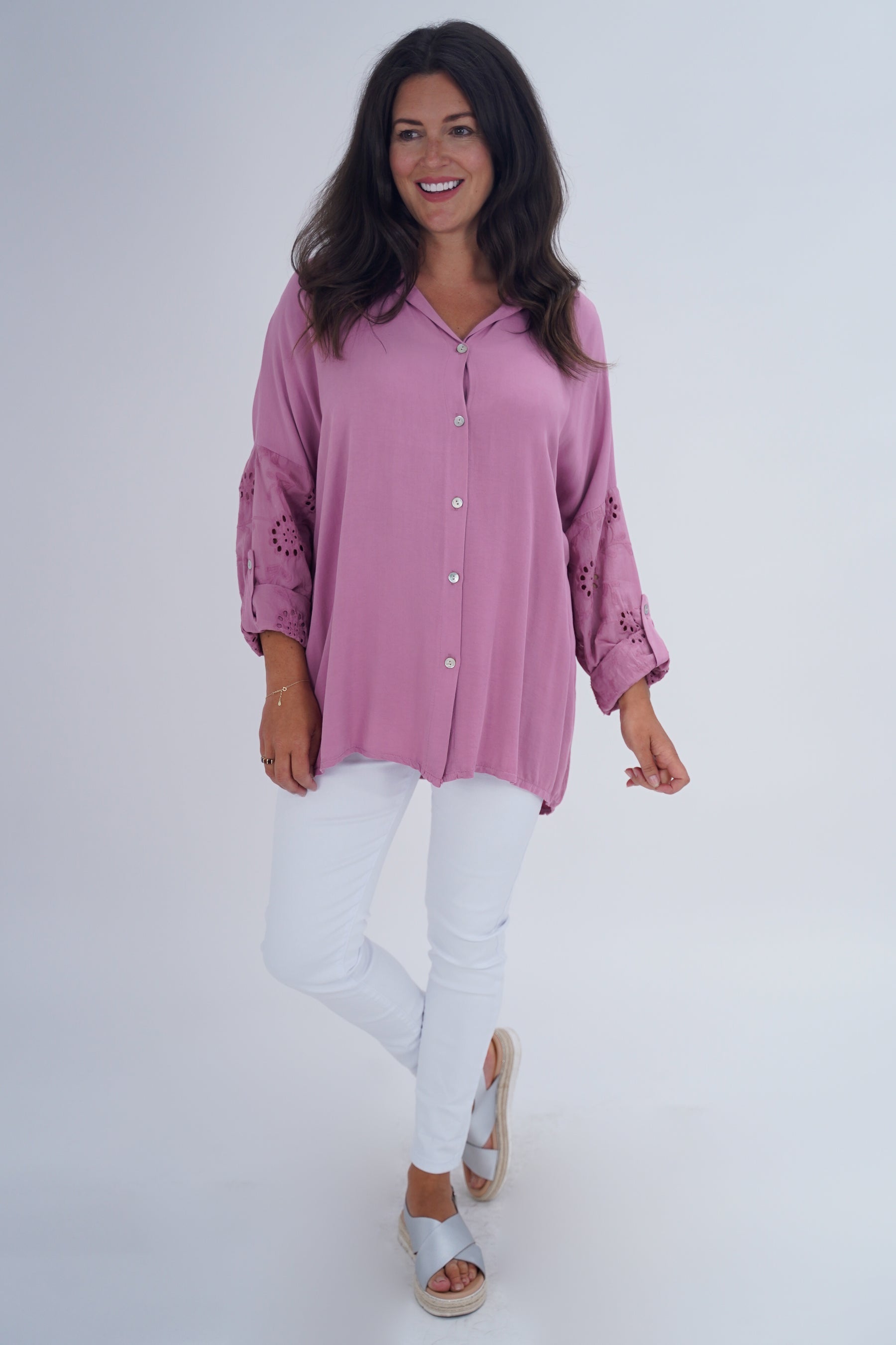 Made In Italy Turin Crotchet Blouse Top