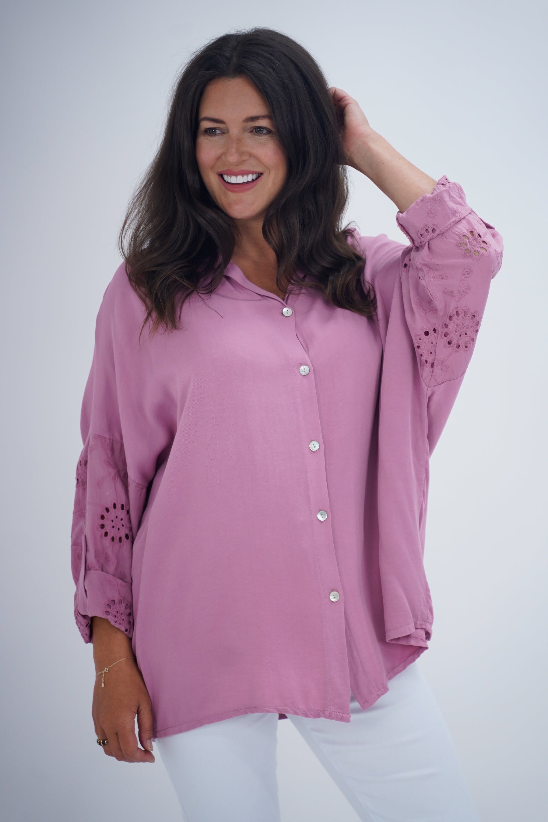 Made In Italy Turin Crotchet Blouse Top