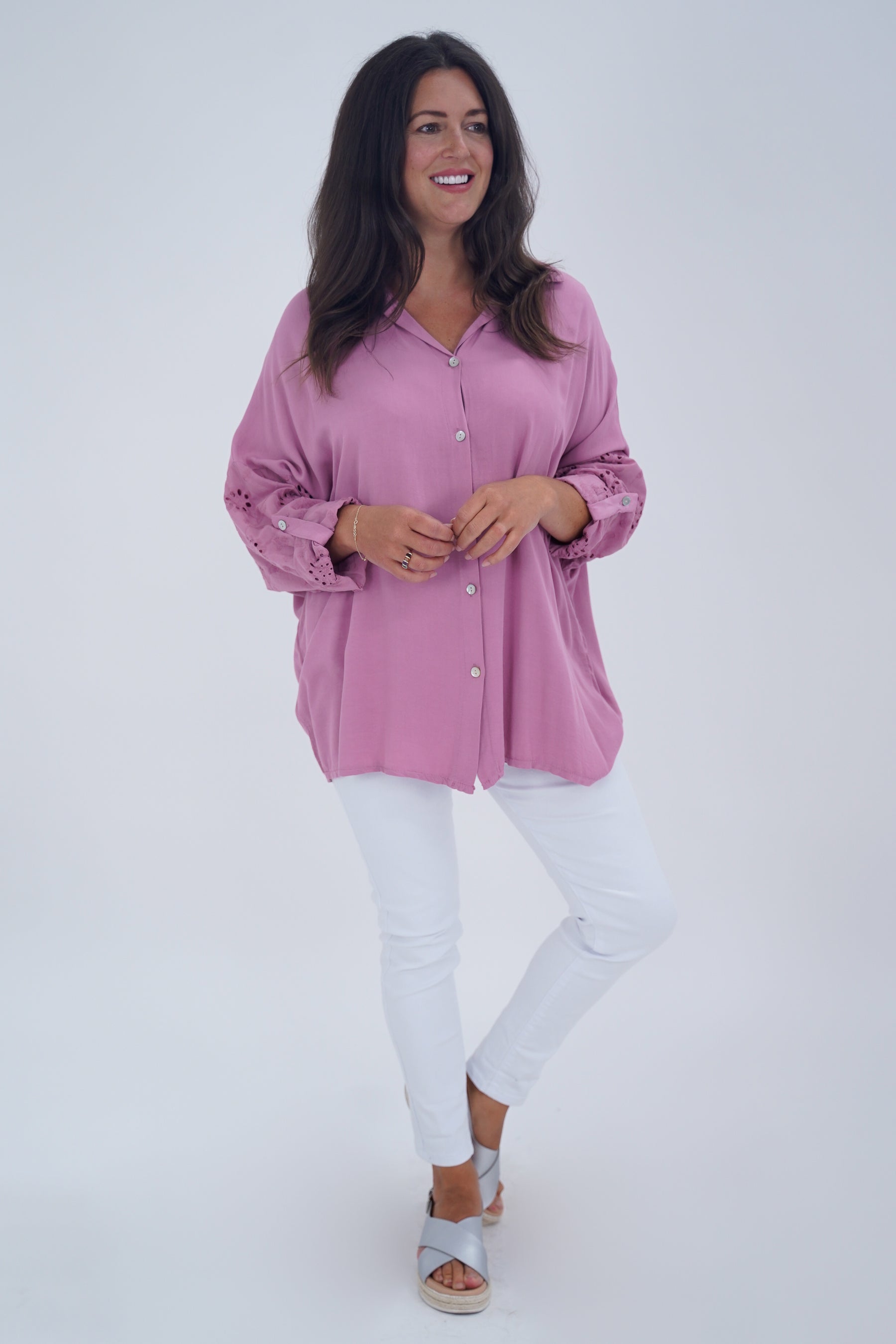 Made In Italy Turin Crotchet Blouse Top