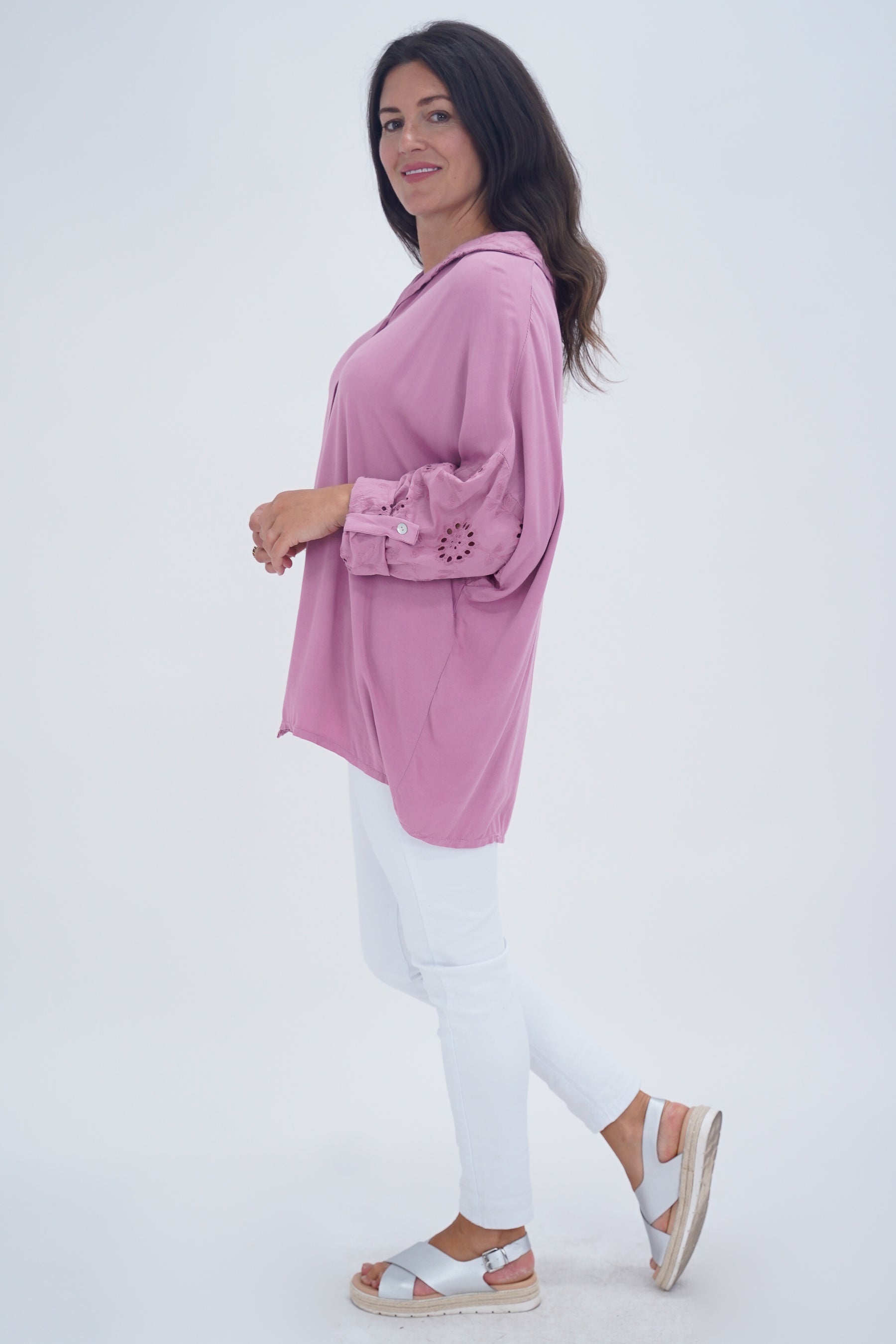 Made In Italy Turin Crotchet Blouse Top