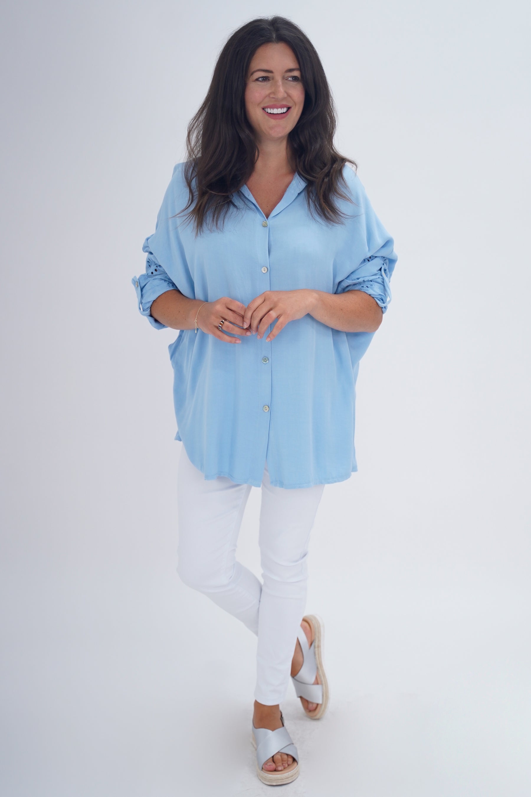 Made In Italy Turin Crotchet Blouse Top