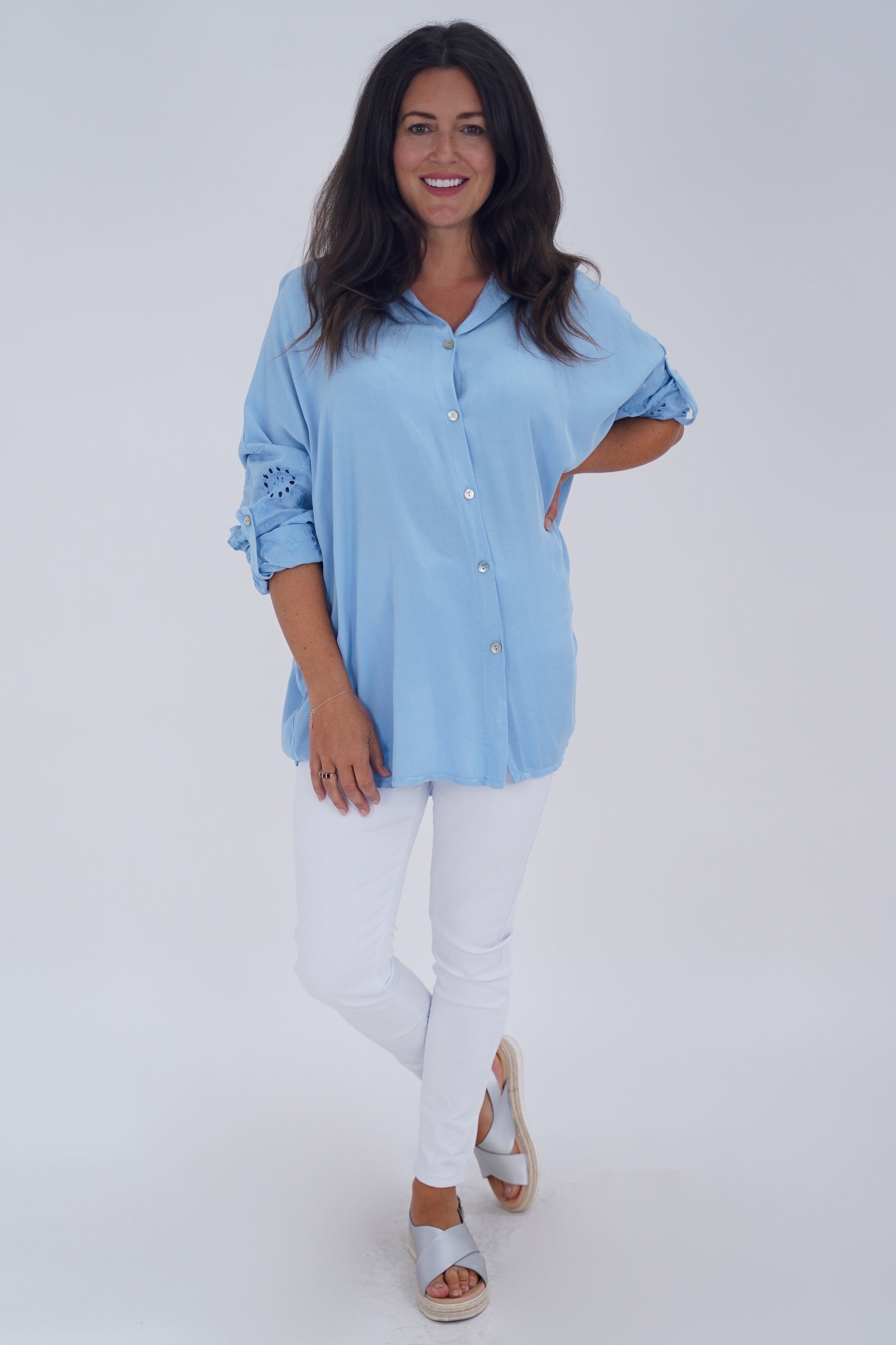 Made In Italy Turin Crotchet Blouse Top