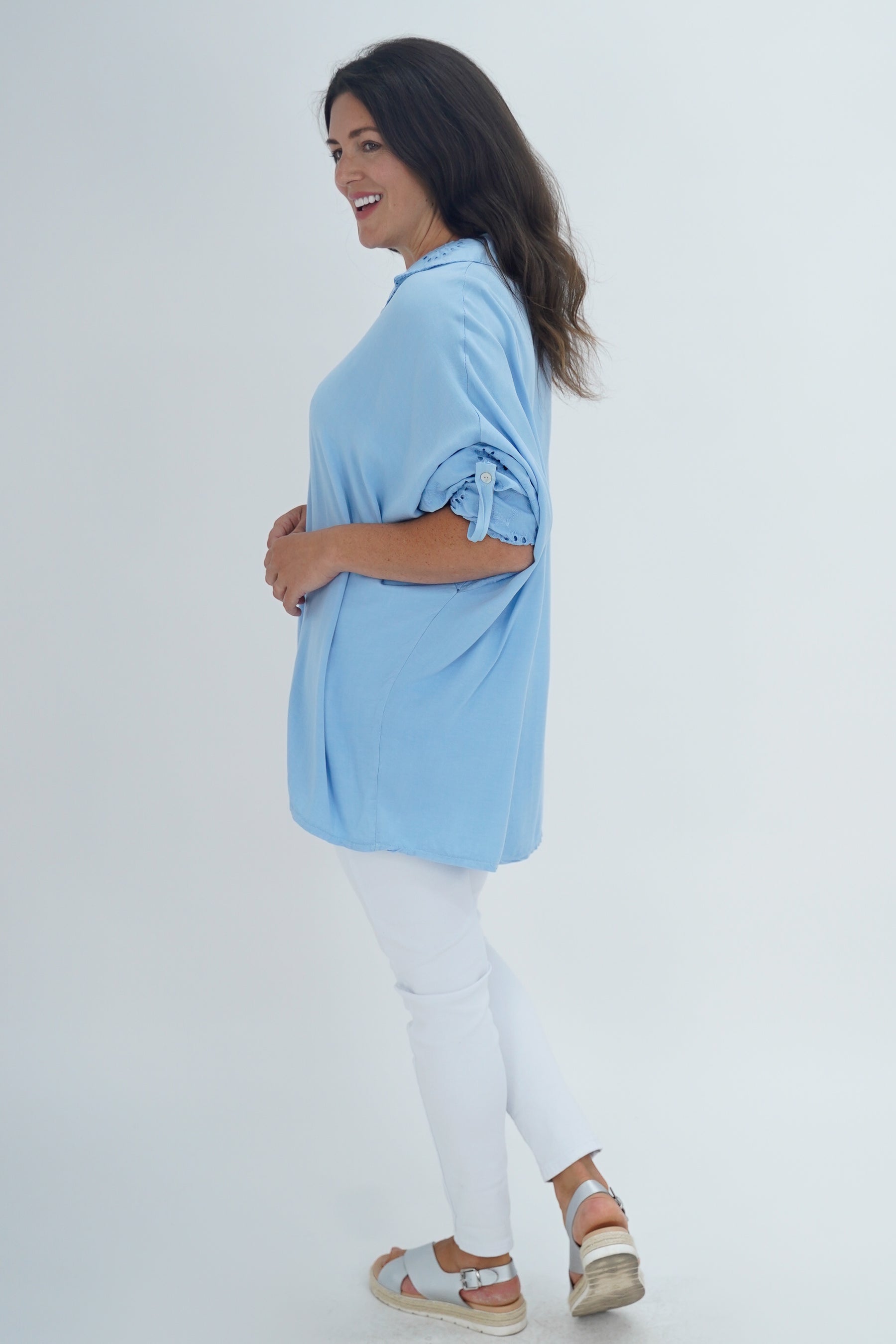 Made In Italy Turin Crotchet Blouse Top