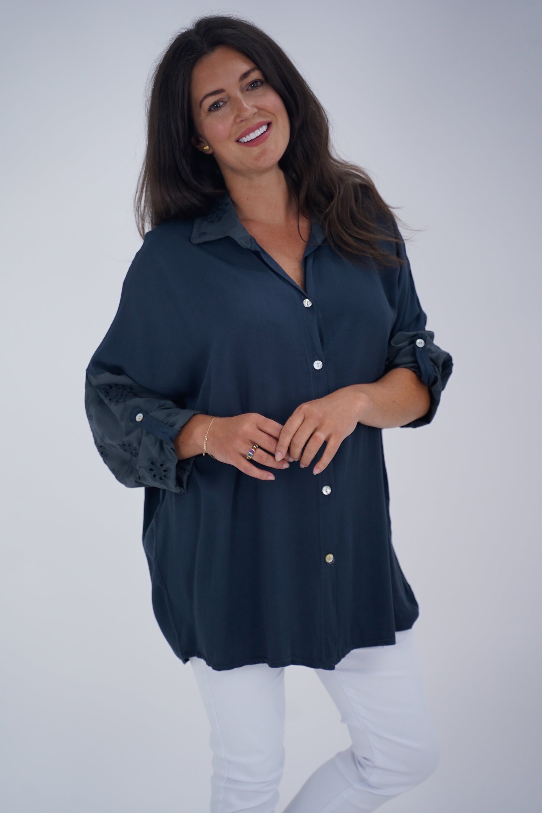 Made In Italy Turin Crotchet Blouse Top