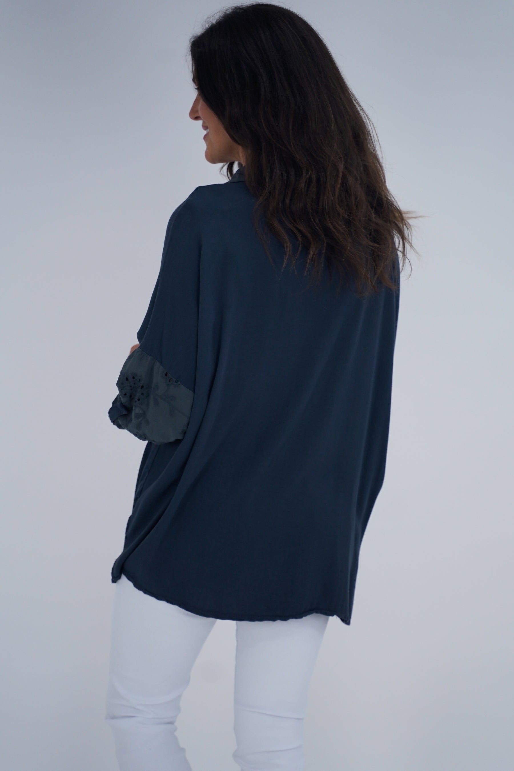 Made In Italy Turin Crotchet Blouse Top