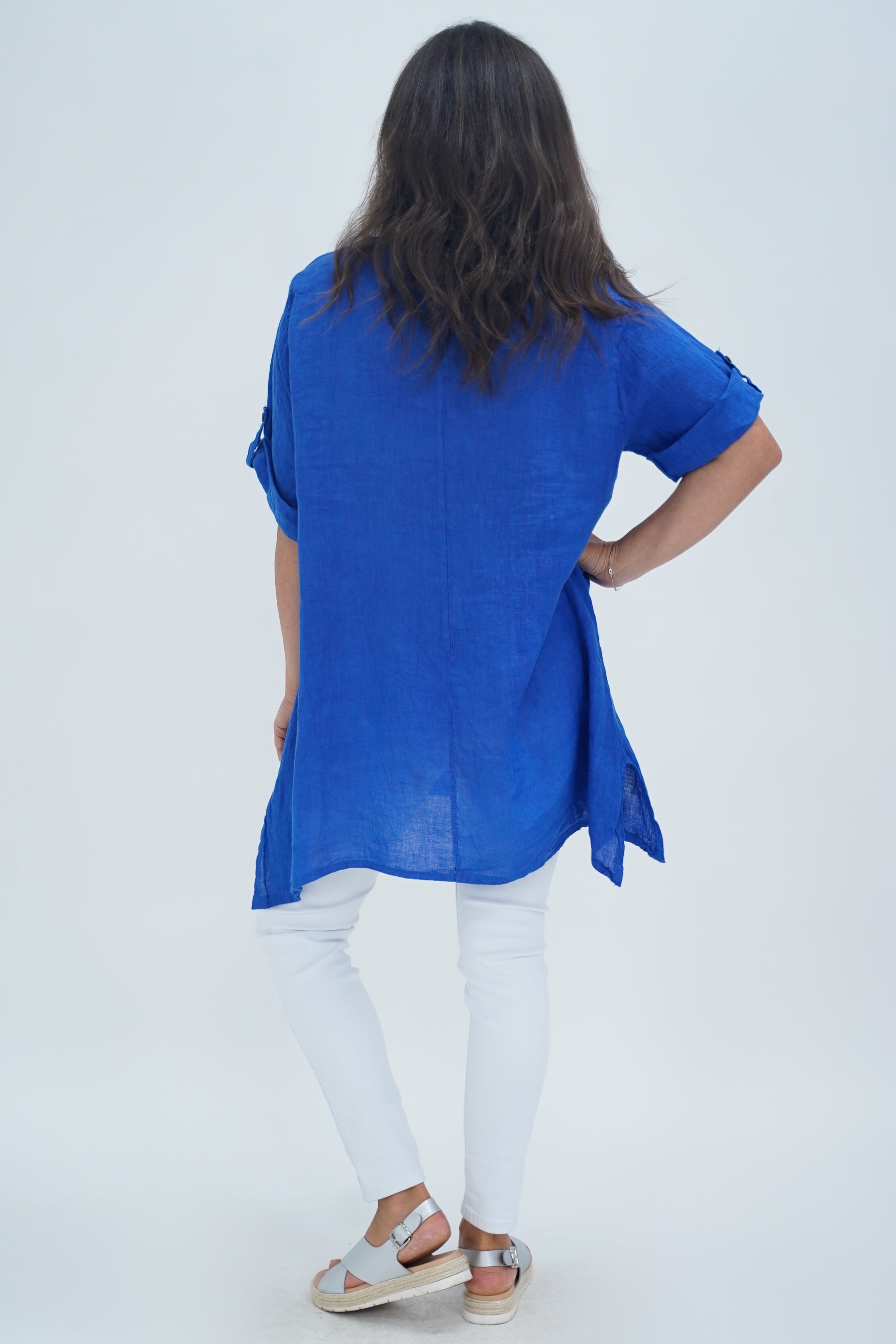 Made In Italy Venice Linen Pendant Tunic Top