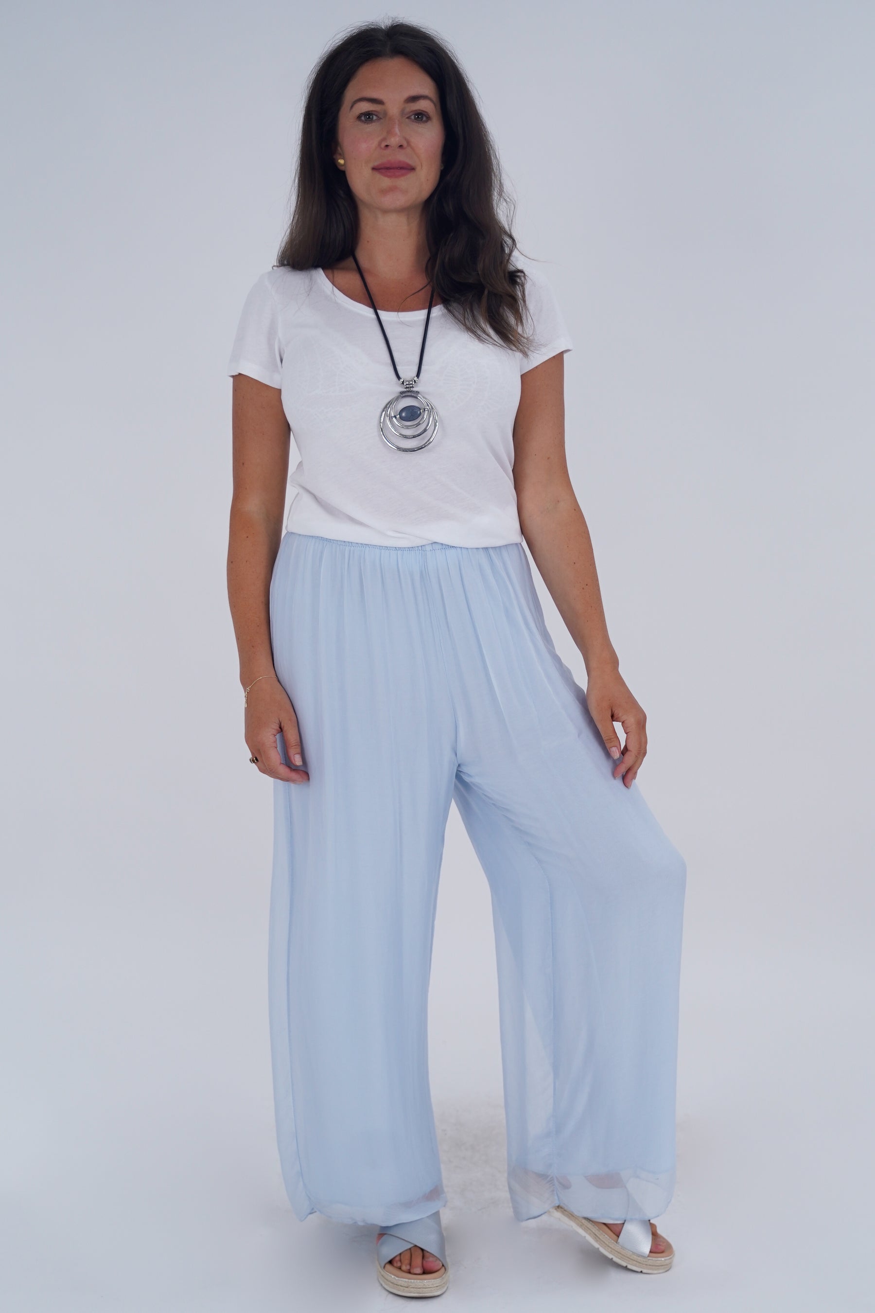 Made In Italy Arabella Pure Silk Trousers