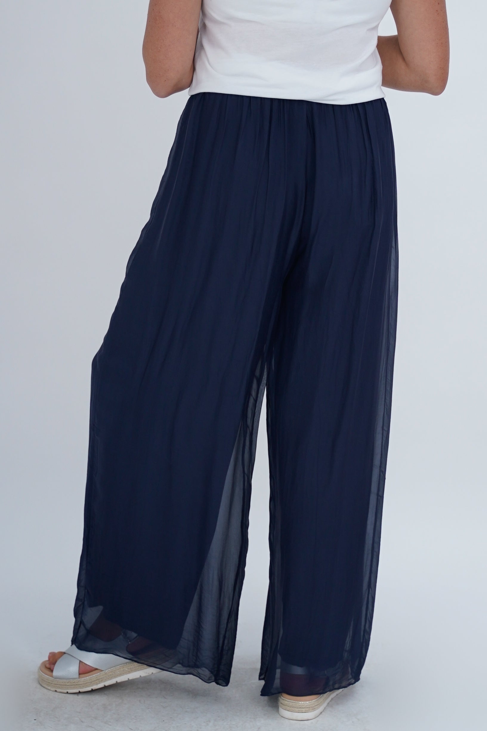Made In Italy Arabella Pure Silk Trousers