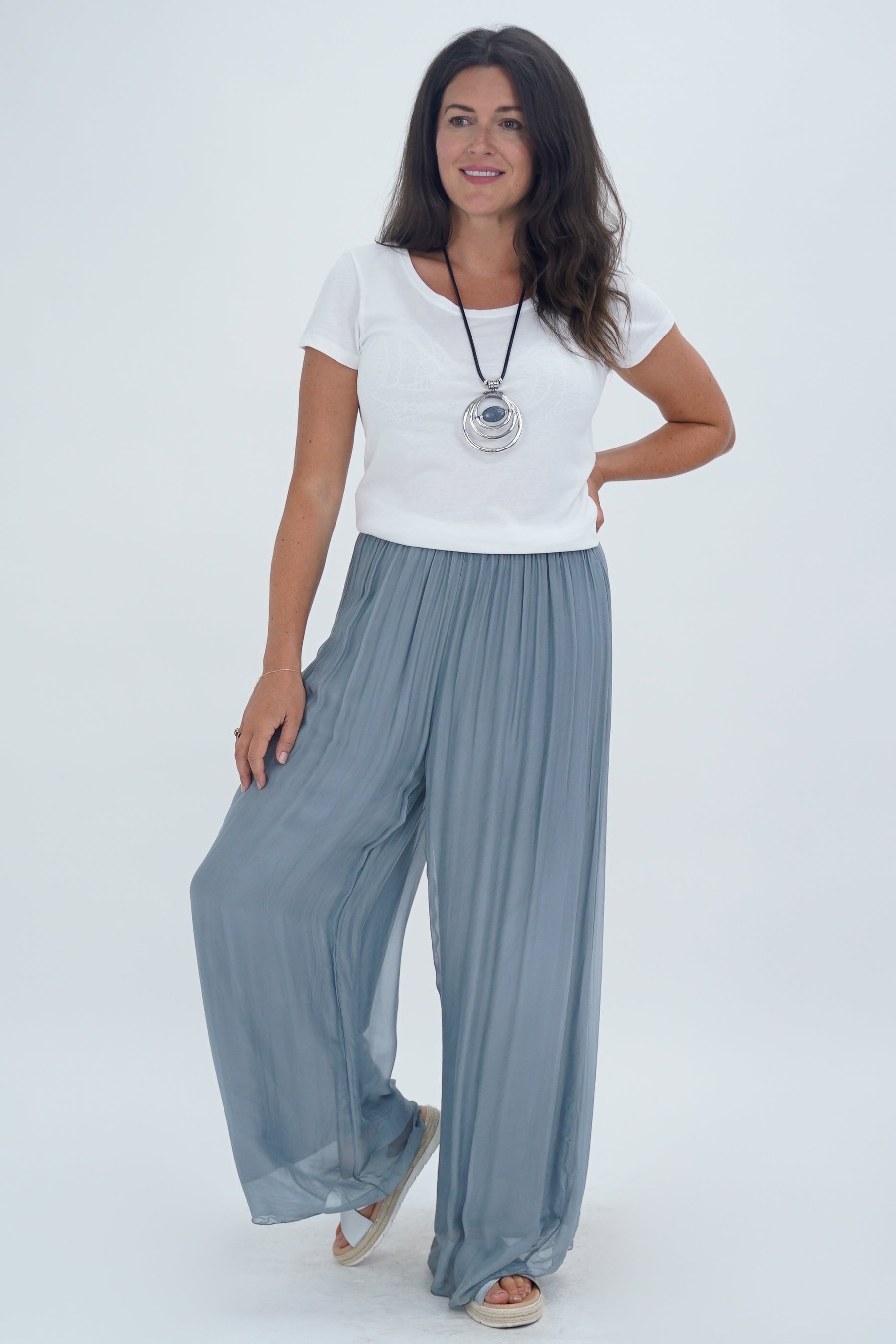 Made In Italy Arabella Pure Silk Trousers
