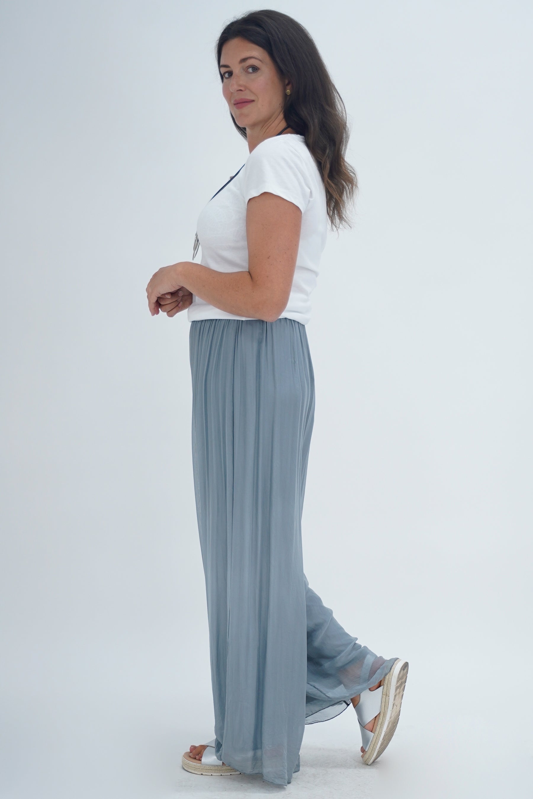 Made In Italy Arabella Pure Silk Trousers