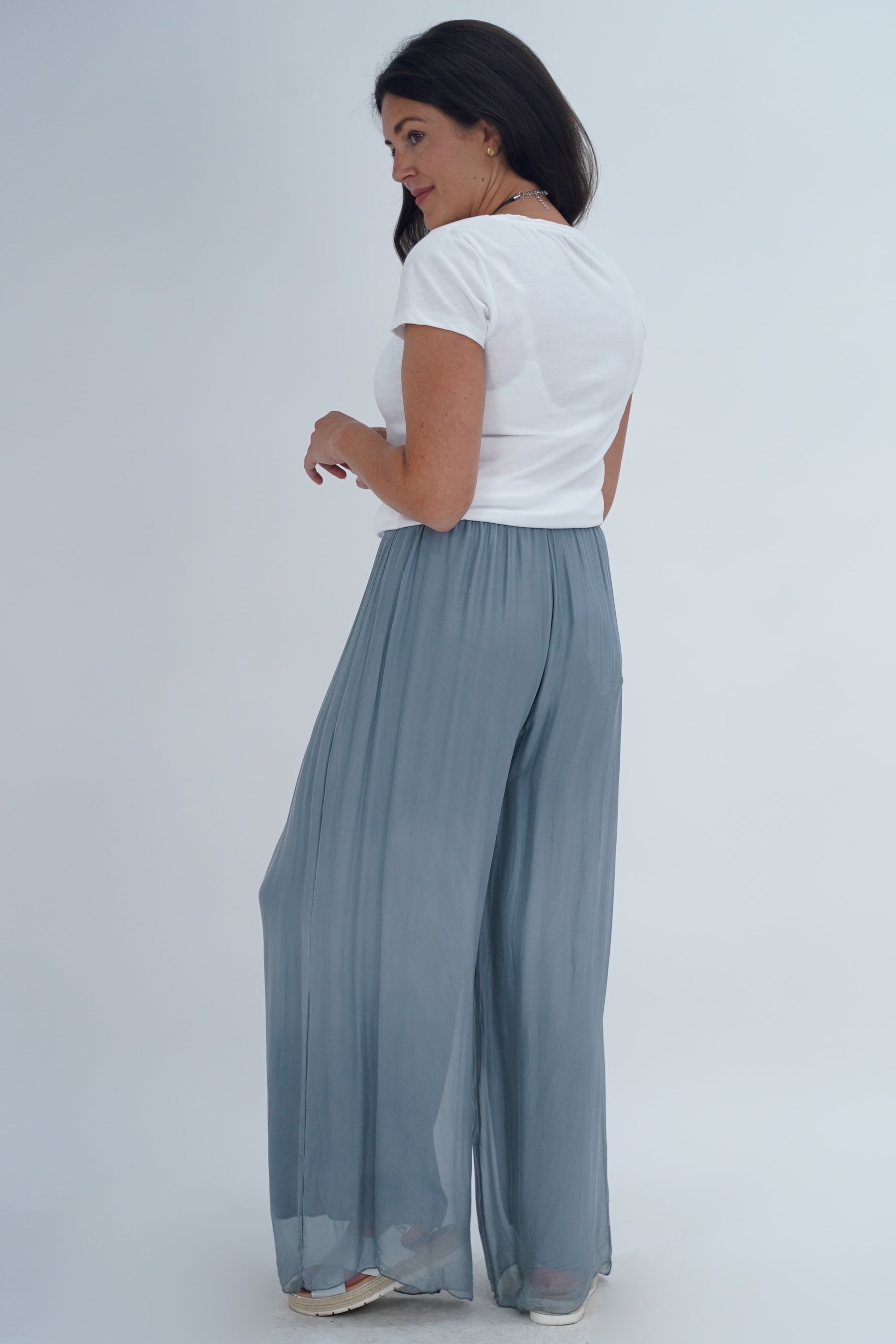 Made In Italy Arabella Pure Silk Trousers