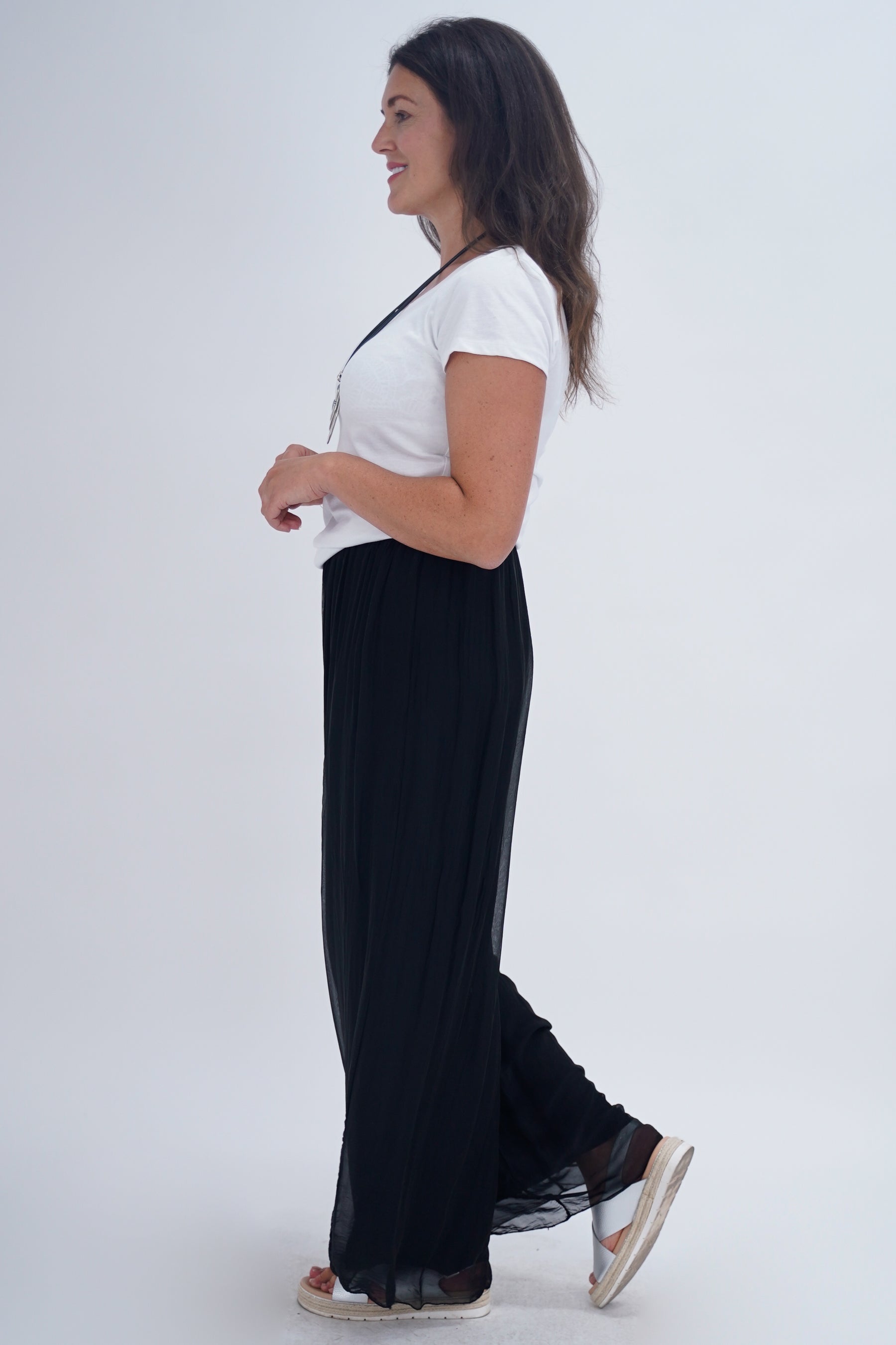 Made In Italy Arabella Pure Silk Trousers