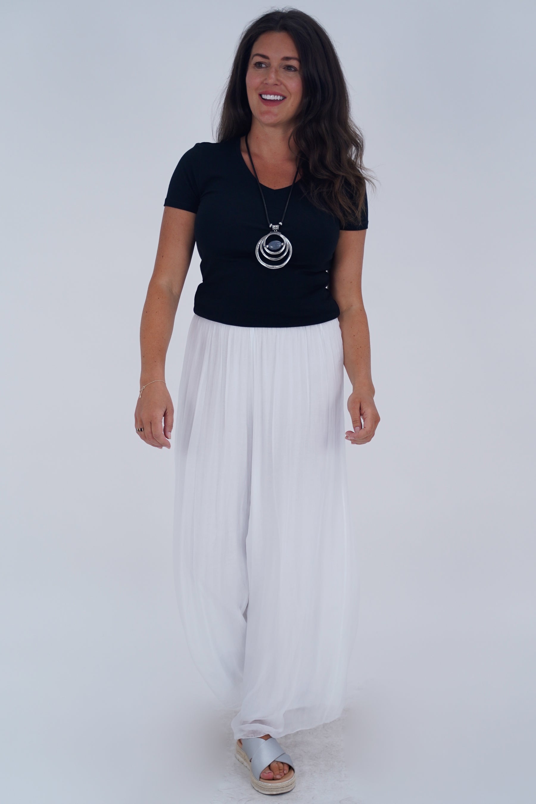 Made In Italy Arabella Pure Silk Trousers