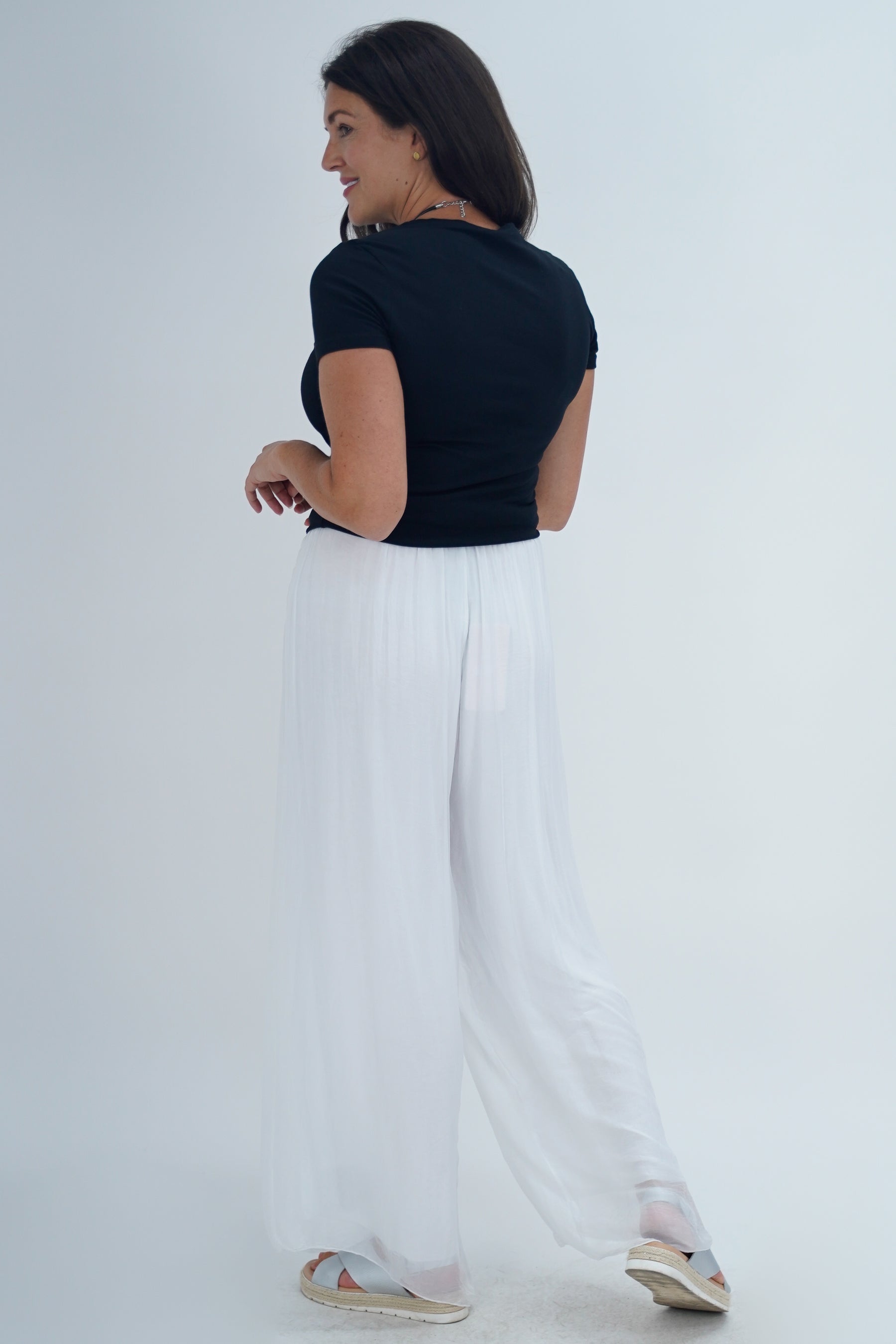 Made In Italy Arabella Pure Silk Trousers