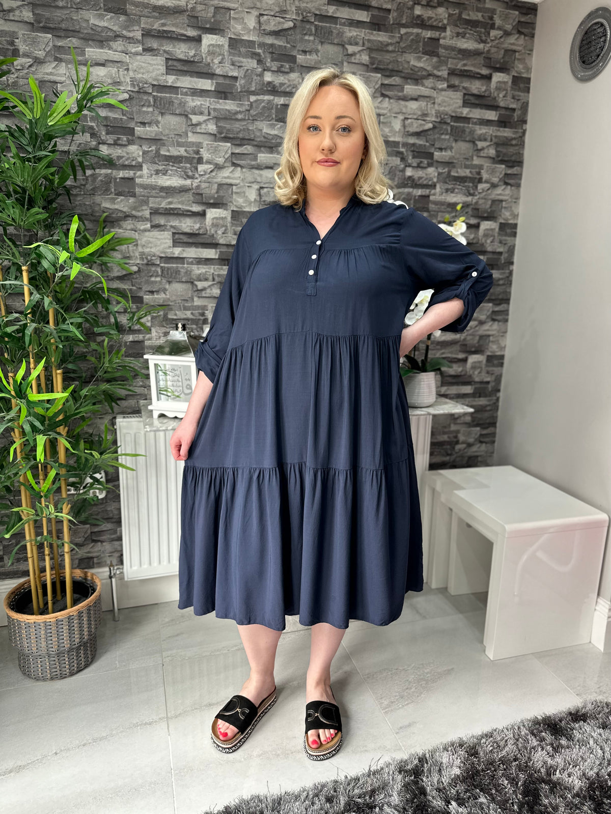Made In Italy Erin Tiered Frill Dress