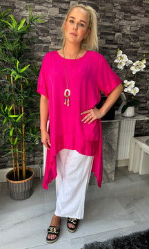 Made In Italy Talia Silk Hem Top
