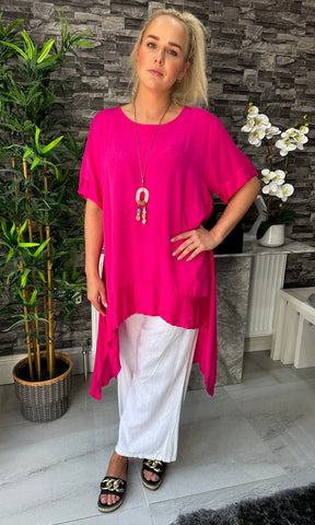 Made In Italy Talia Silk Hem Top
