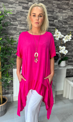 Made In Italy Talia Silk Hem Top