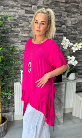 Made In Italy Talia Silk Hem Top