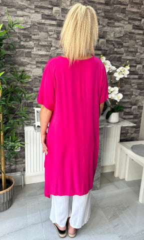 Made In Italy Talia Silk Hem Top