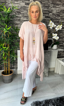 Made In Italy Talia Silk Hem Top