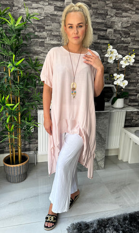 Made In Italy Talia Silk Hem Top