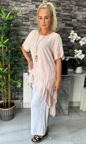 Made In Italy Talia Silk Hem Top